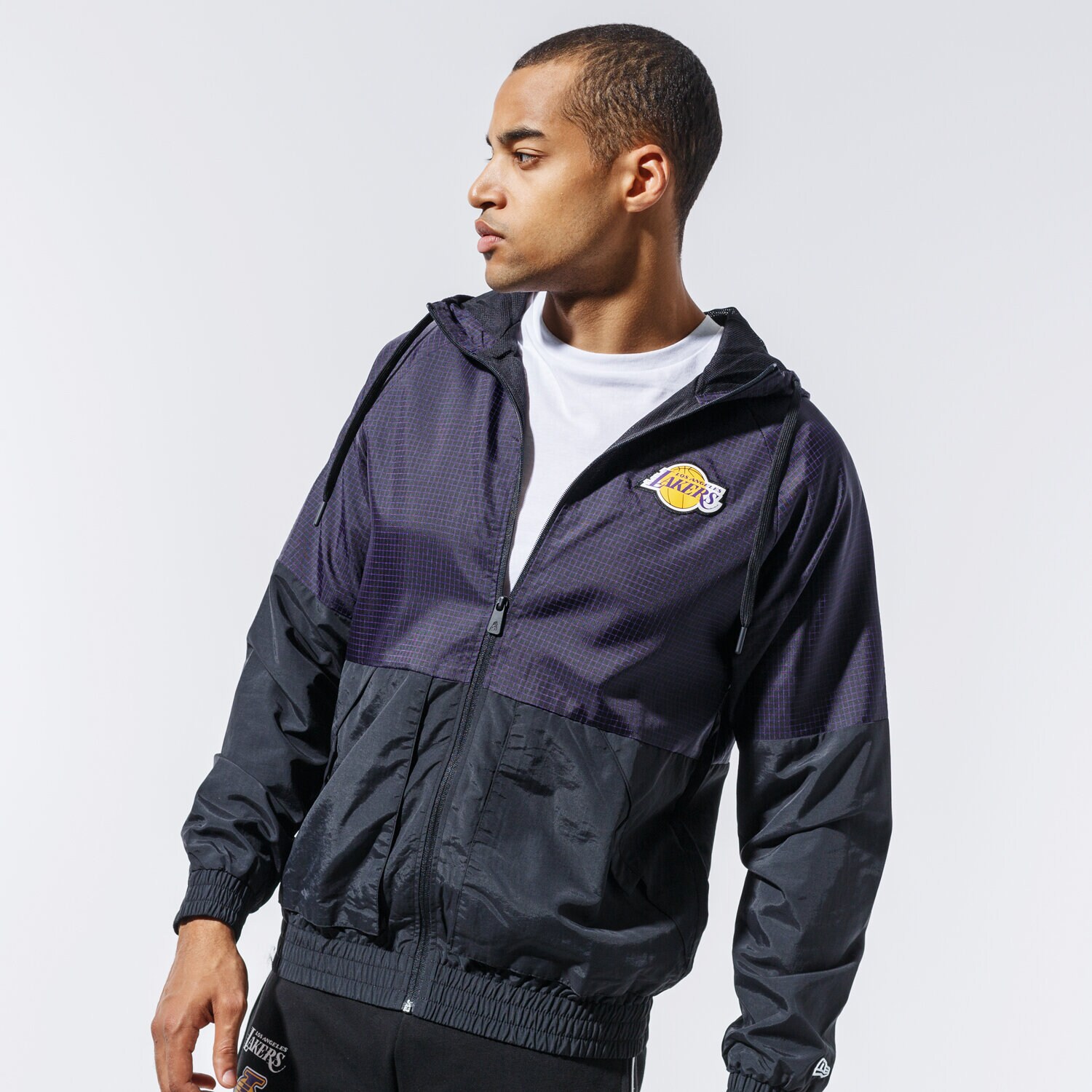 Kurtka wiosenna / jesienna męska NEW ERA KURTKA NBA CHECK RIPSTOP WINDBREAKER LOSLAK TRP 12485681