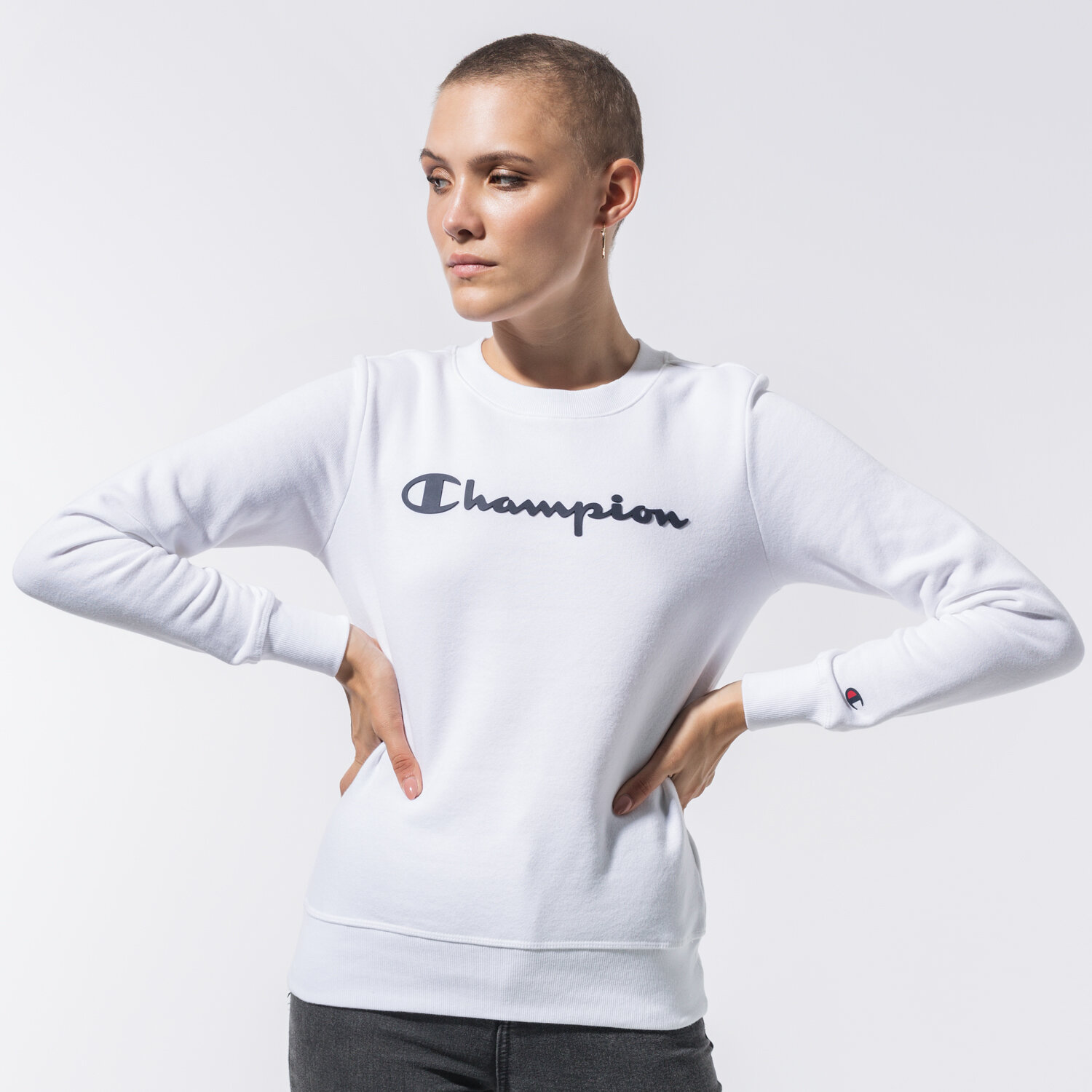 Bluza damska CHAMPION BLUZA CREWNECK SWEATSHIRT 113210WW001 BIAŁY