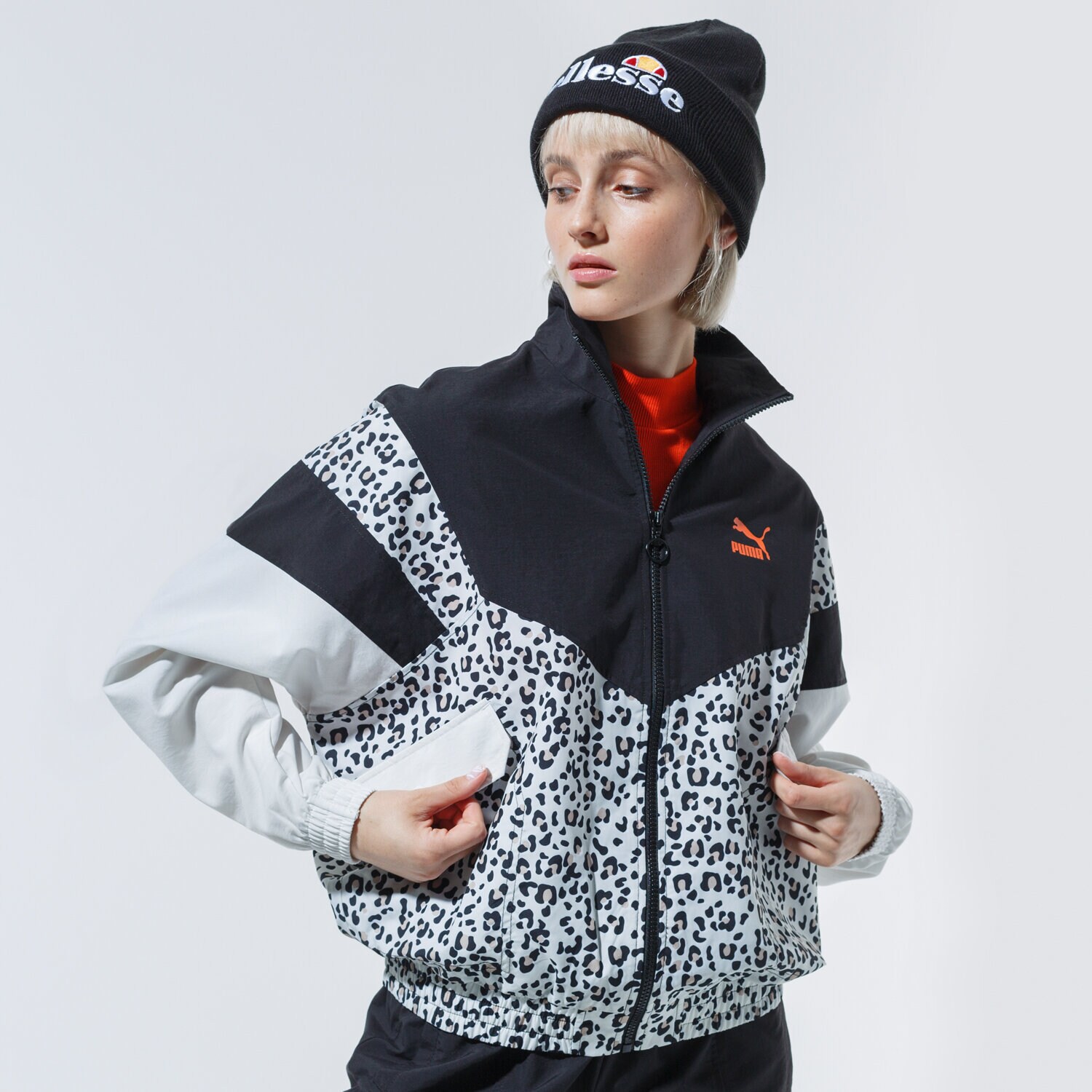 Kurtka zimowa damska PUMA KURTKA TFS TRACK JACKET AOP WOVEN 59895701 MULTICOLOR