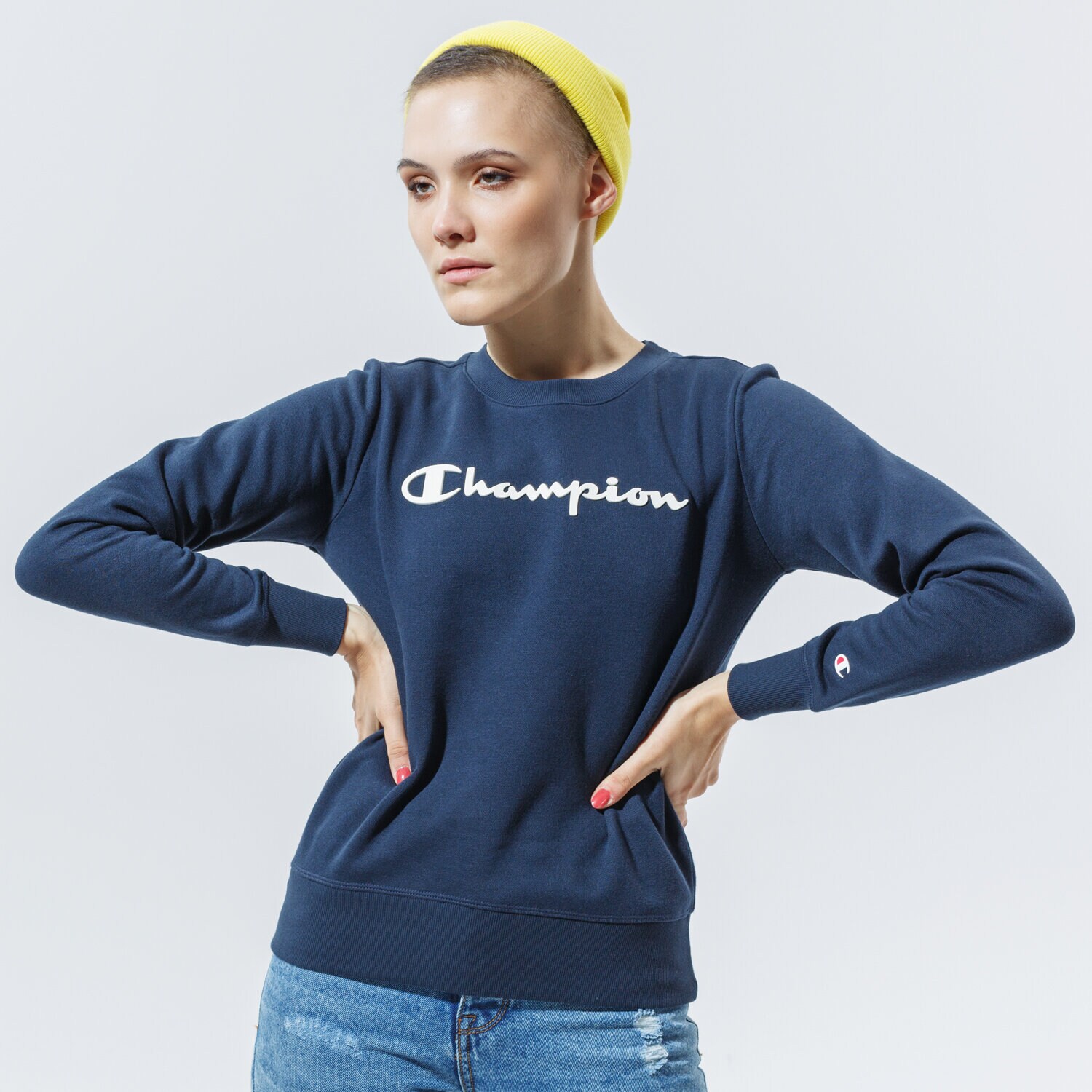 Bluza damska CHAMPION BLUZA CREWNECK SWEATSHIRT 113210BS501 GRANATOWY