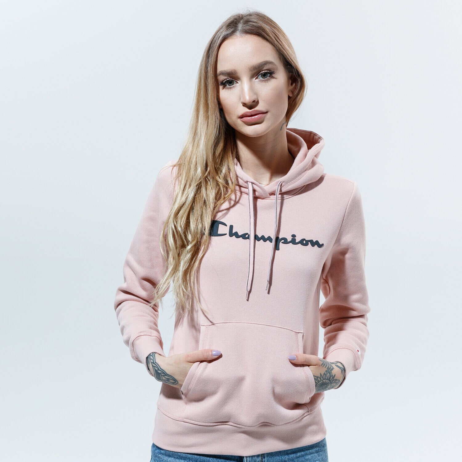 Bluza damska CHAMPION BLUZA Z KAPTUREM HOODED SWEATSHIRT 113207PS144 RÓŻOWY