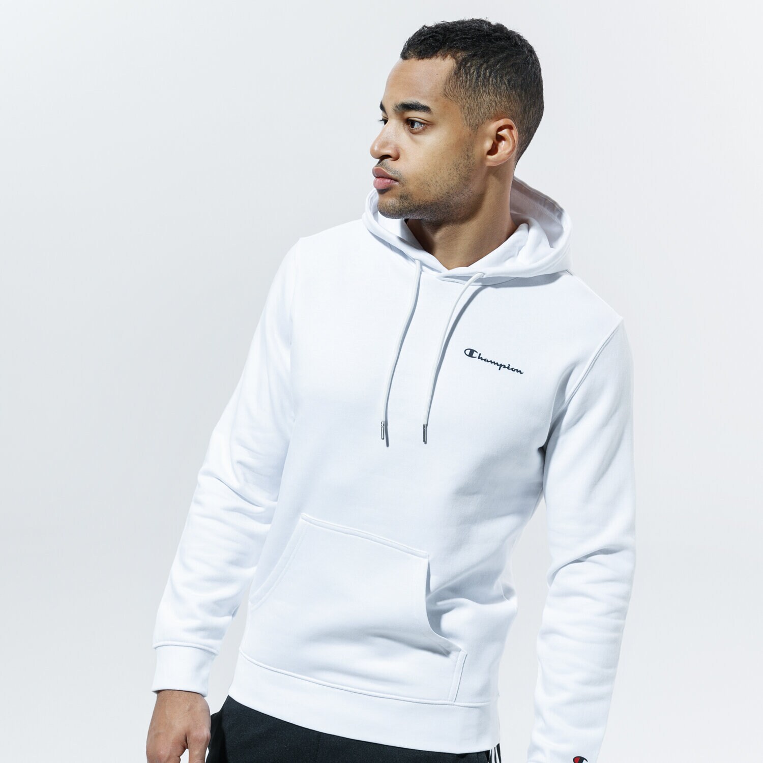 Bluza męska CHAMPION BLUZA Z KAPTUREM HOODED SWEATSHIRT 214749WW001 BIAŁY