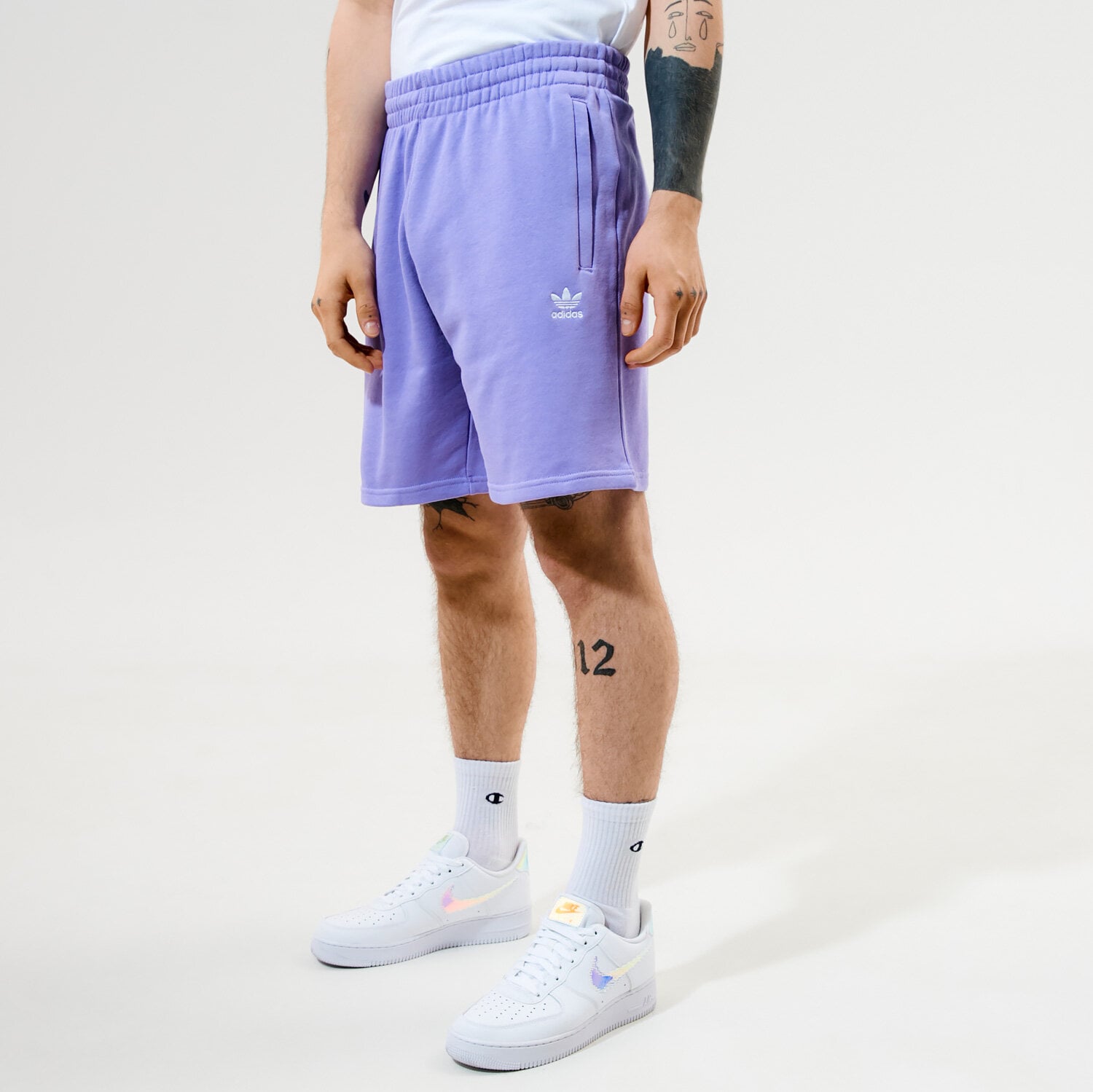 Krótkie spodenki, szorty męskie ADIDAS SZORTY ESSENTIAL SHORT H39973 FIOLETOWY