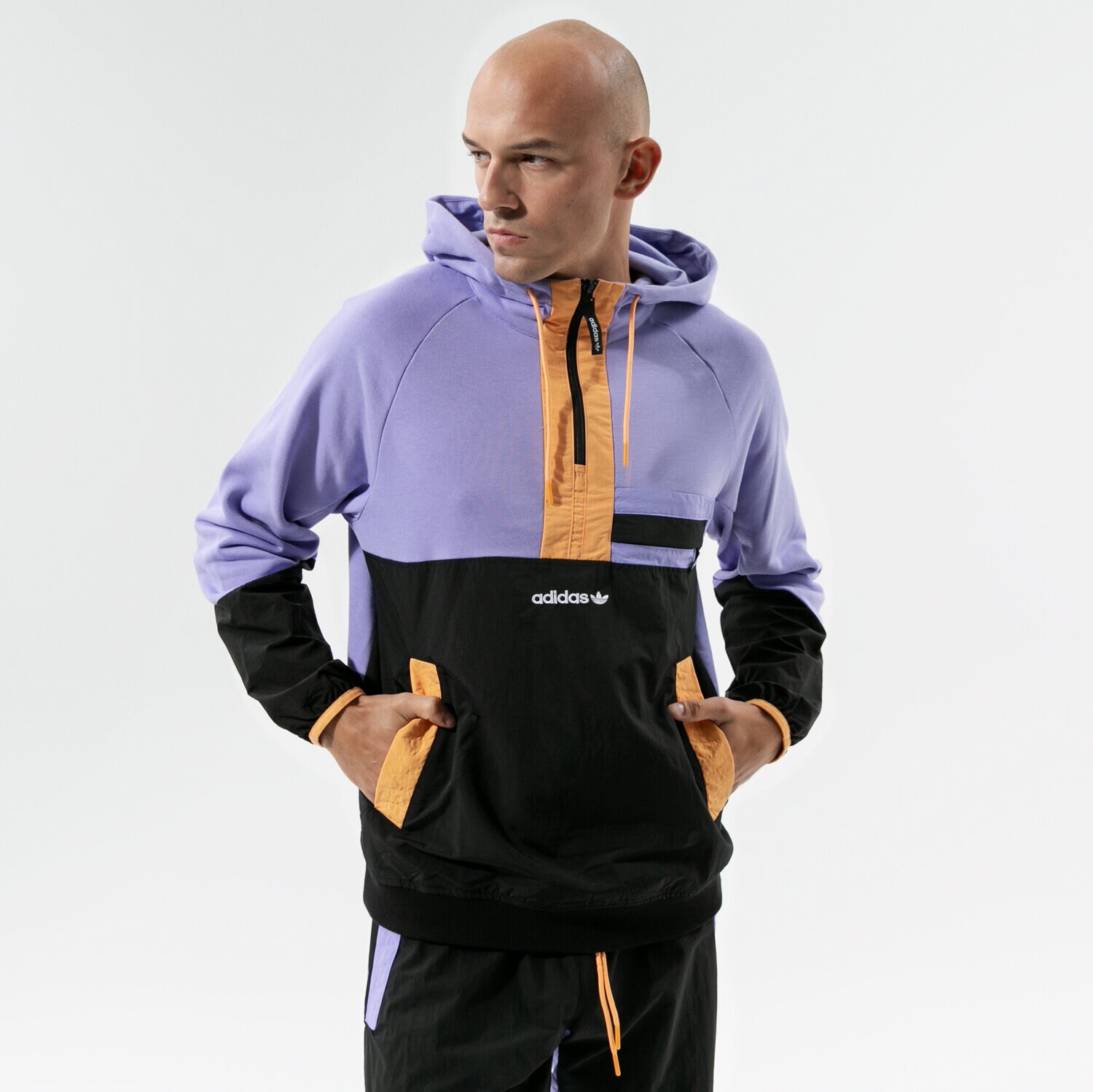 Bluza męska ADIDAS BLUZA Z KAPTUREM ADV CLR BLK HZ GN2366 FIOLETOWY