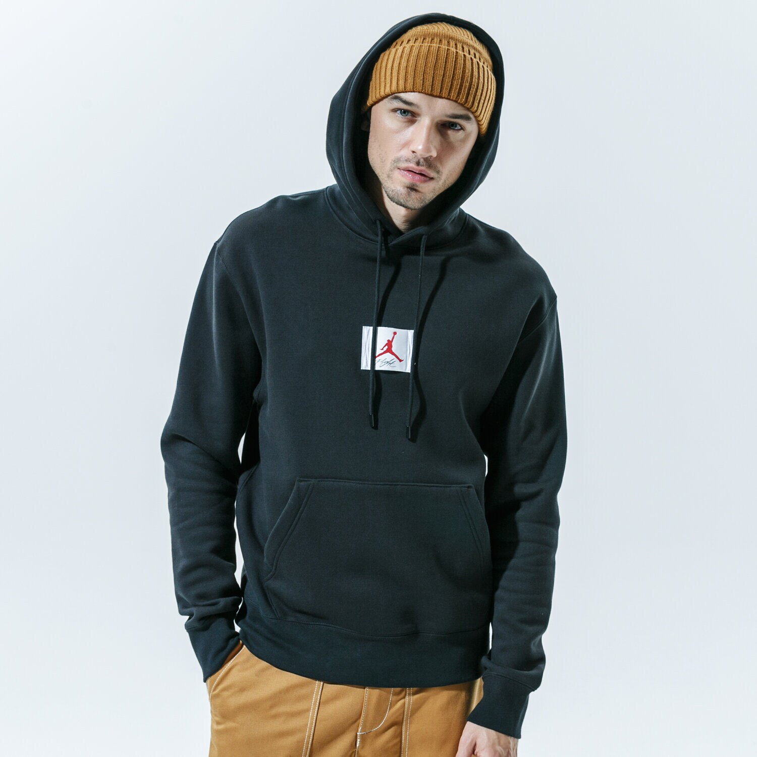 Bluza męska JORDAN BLUZA Z KAPTUREM M J FLT FLC PO SOLID CV6146-010 CZARNY