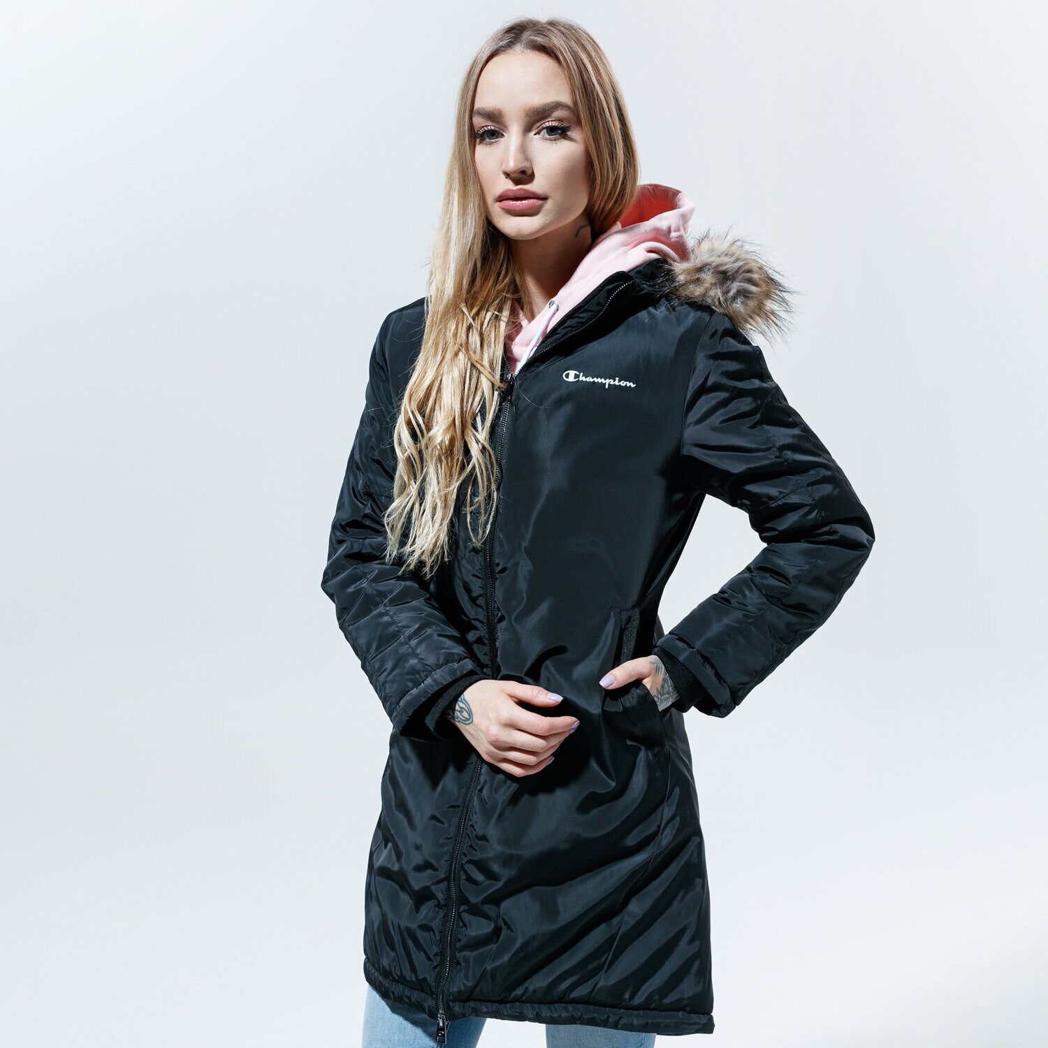 CHAMPION KURTKA ZIMOWA PARKA JACKET WW 114371KK001 CZARNY