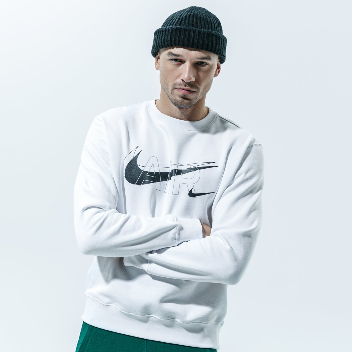 Bluza męska NIKE BLUZA M NSW CREW PRNT PACK BB DD9699-100 BIAŁY