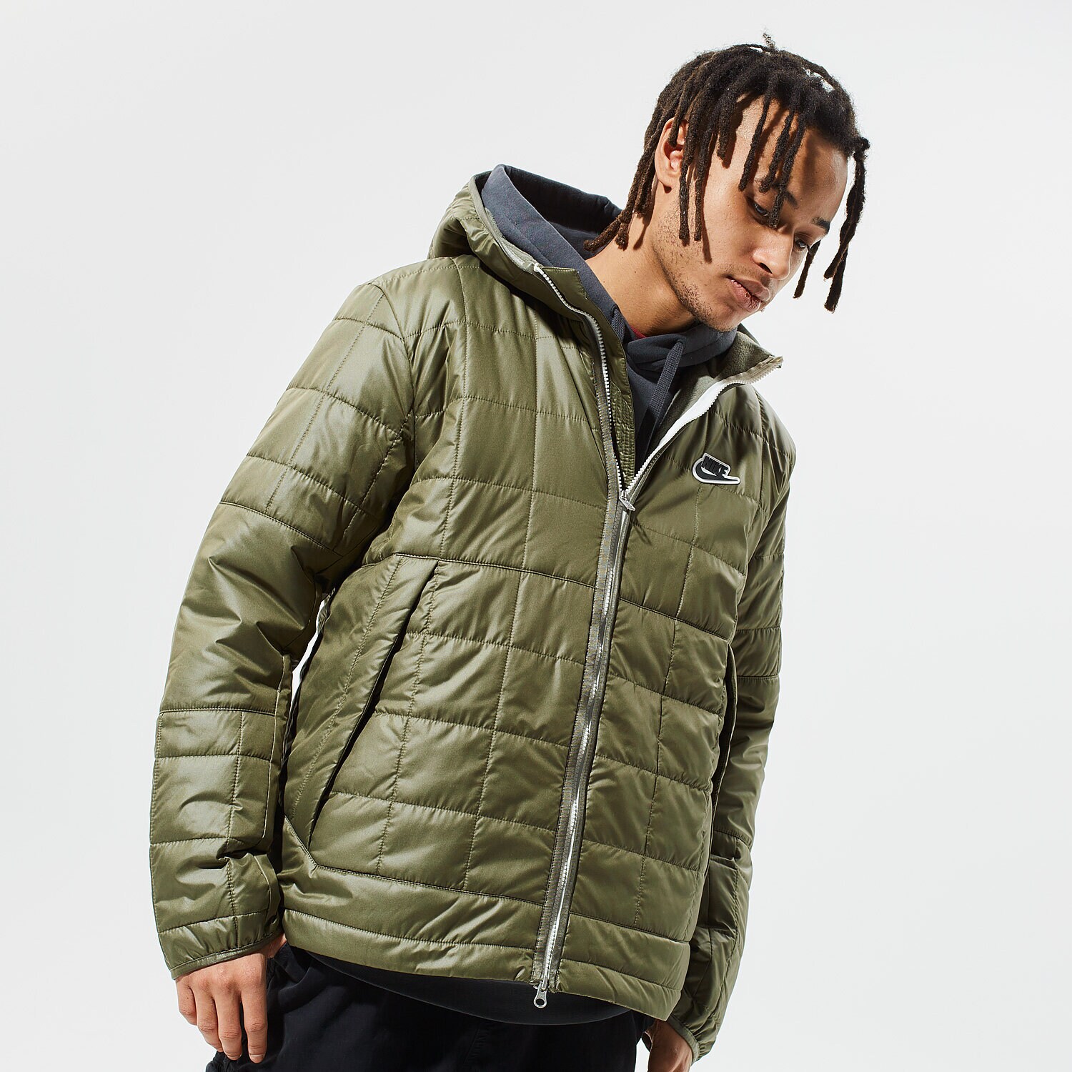 Kurtka zimowa męska NIKE KURTKA ZIMOWA M NSW SYN FIL JKT FLEECE LND CU4422-380 ZIELONY