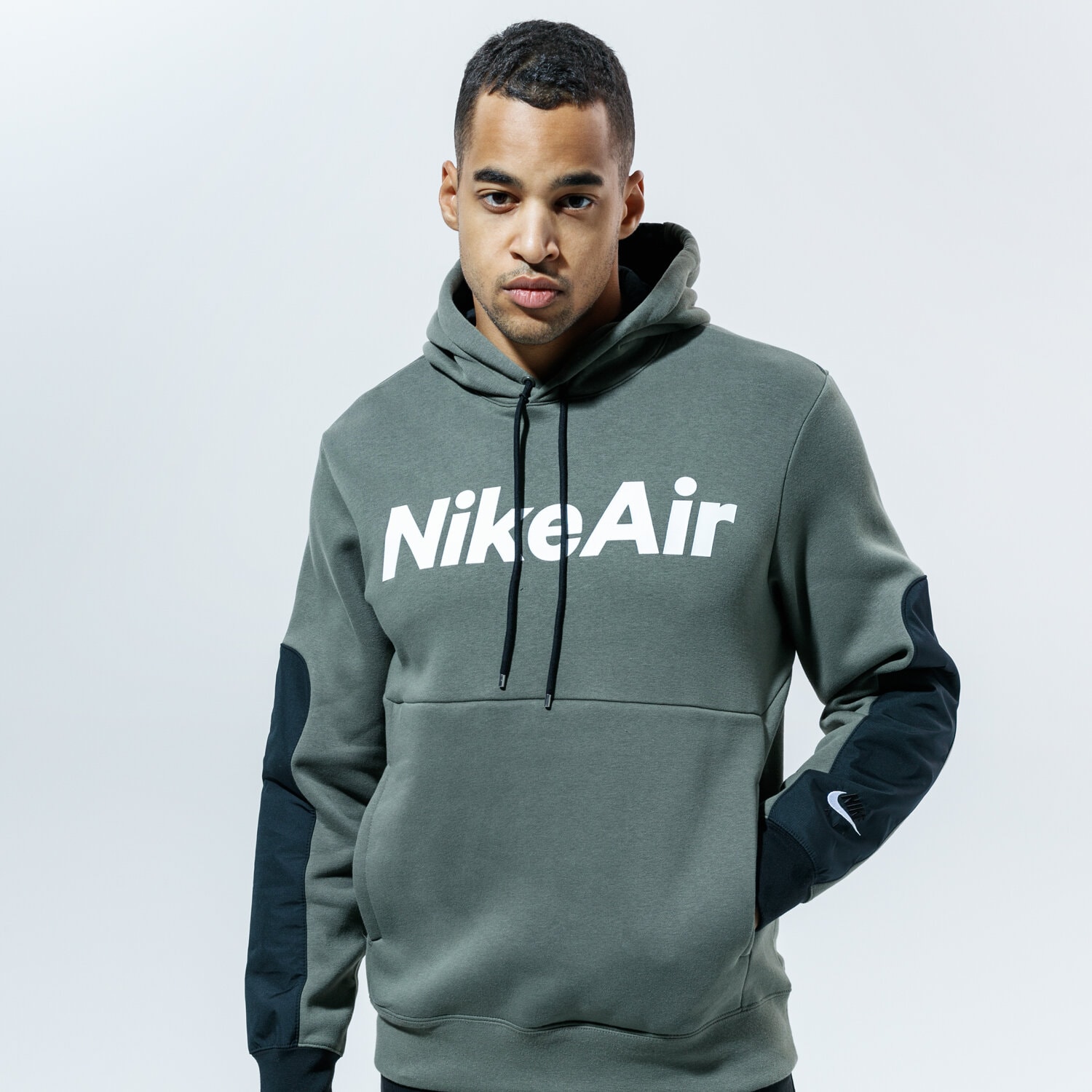 Bluza męska NIKE BLUZA Z KAPTUREM AIR CU4139-380 SZARY