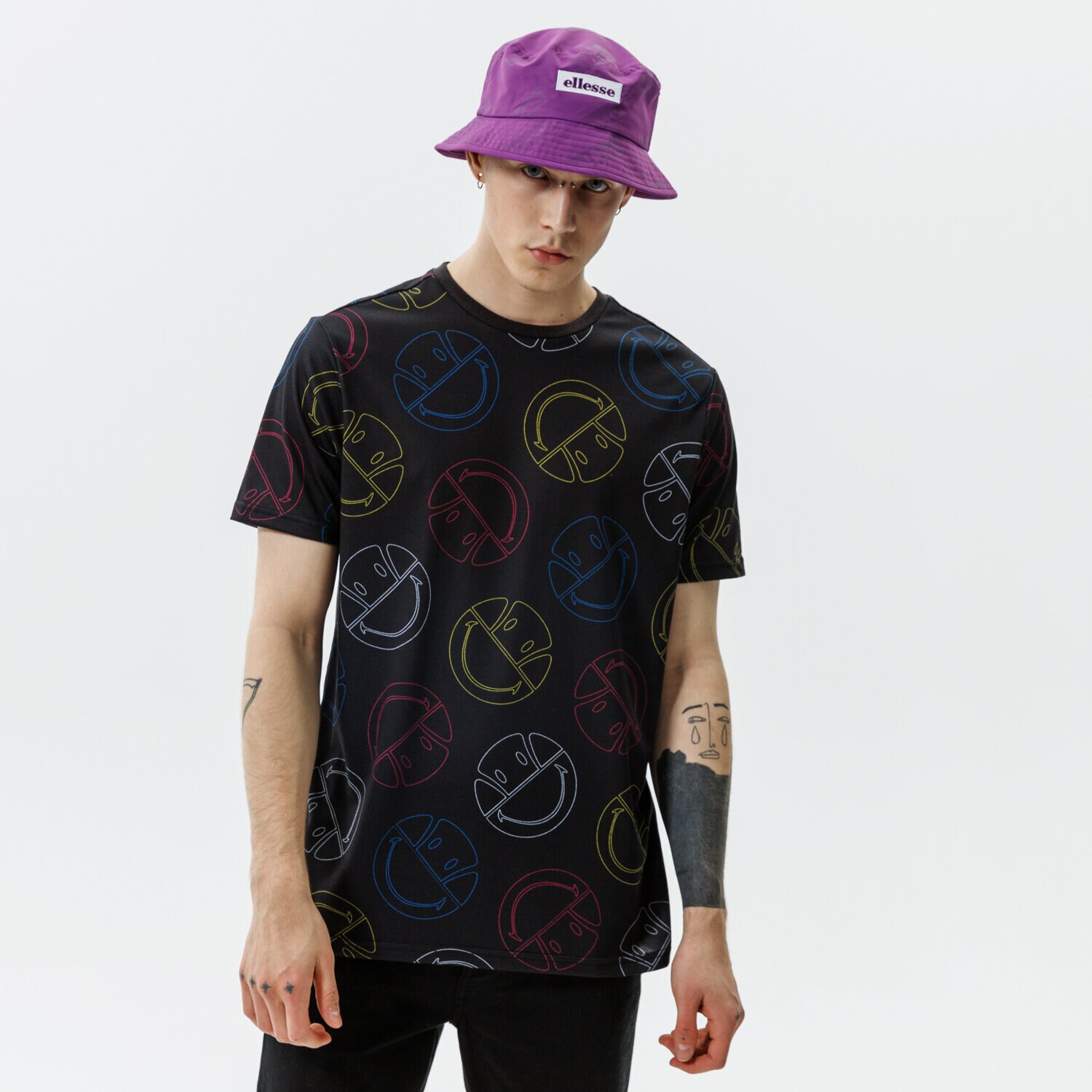 Koszulka, t-shirt sportowy męski ELLESSE T-SHIRT MERILINO TEE DGREY SMILEY SU21 SML13068103 SZARY
