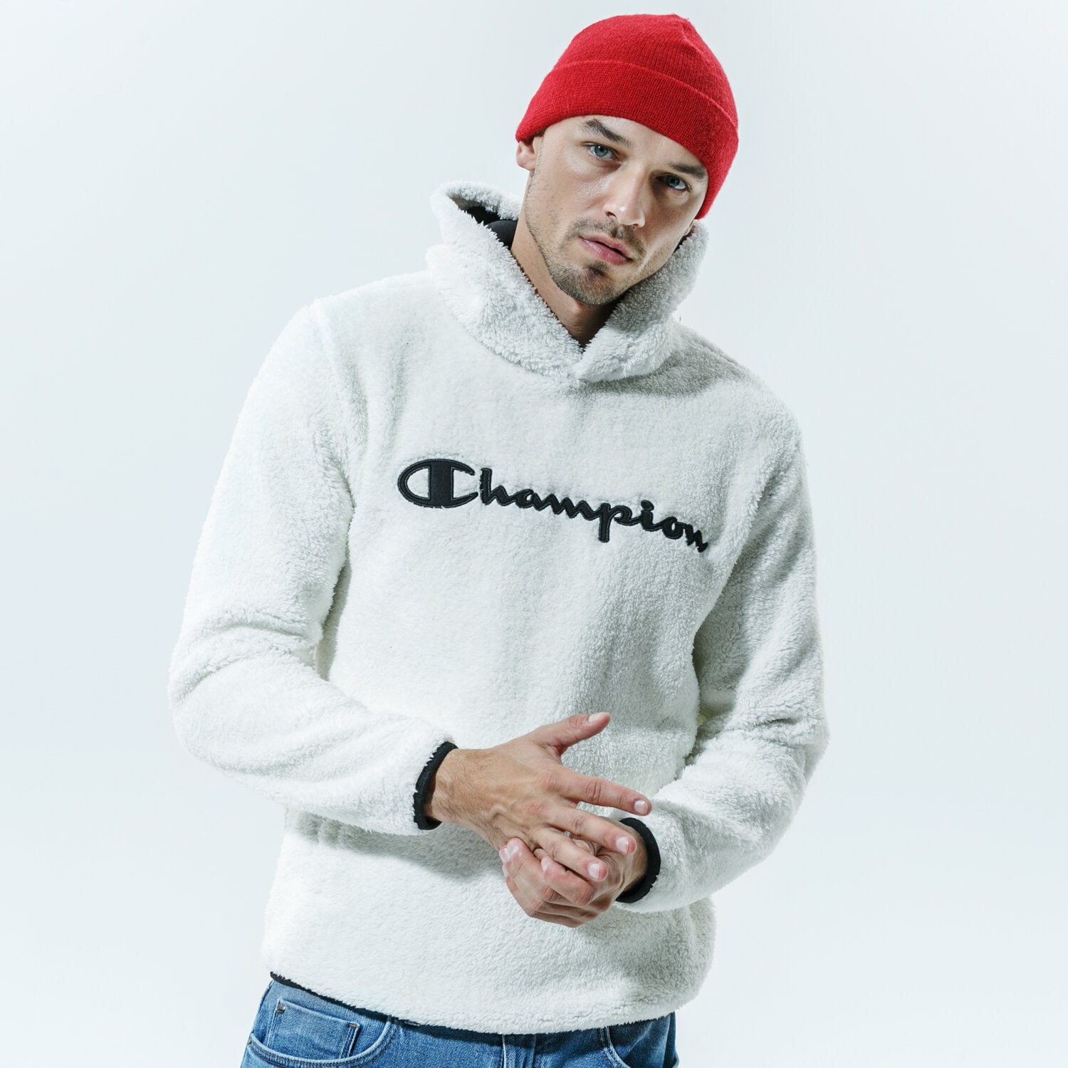 CHAMPION BLUZA Z KAPTUREM HOODED TOP POLAR 214973WW005 BE OWY M skie Bluzy w Sizeer