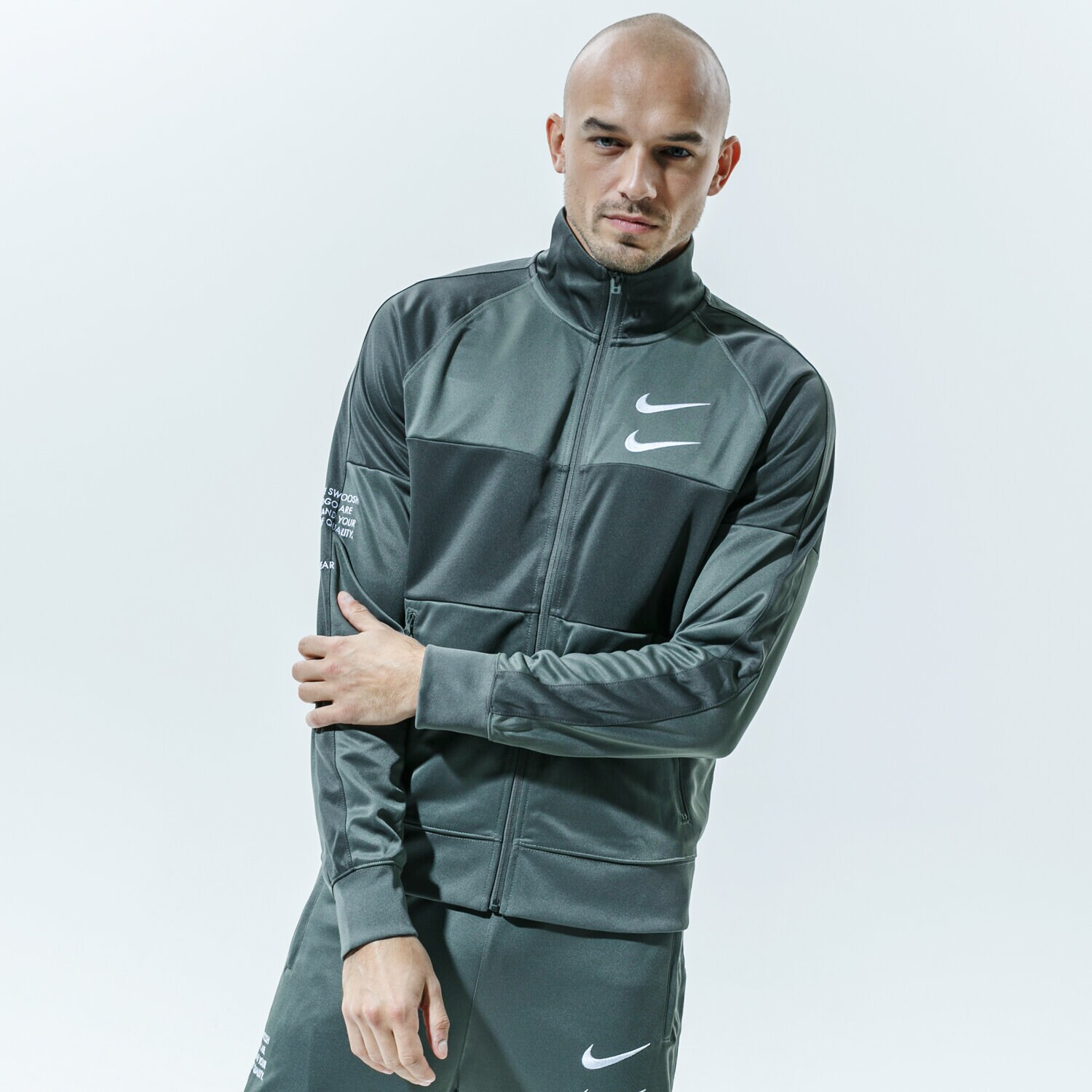 Bluza męska NIKE BLUZA ROZPINANA M NSW SWOOSH JKT PK CU3893-380 ZIELONY