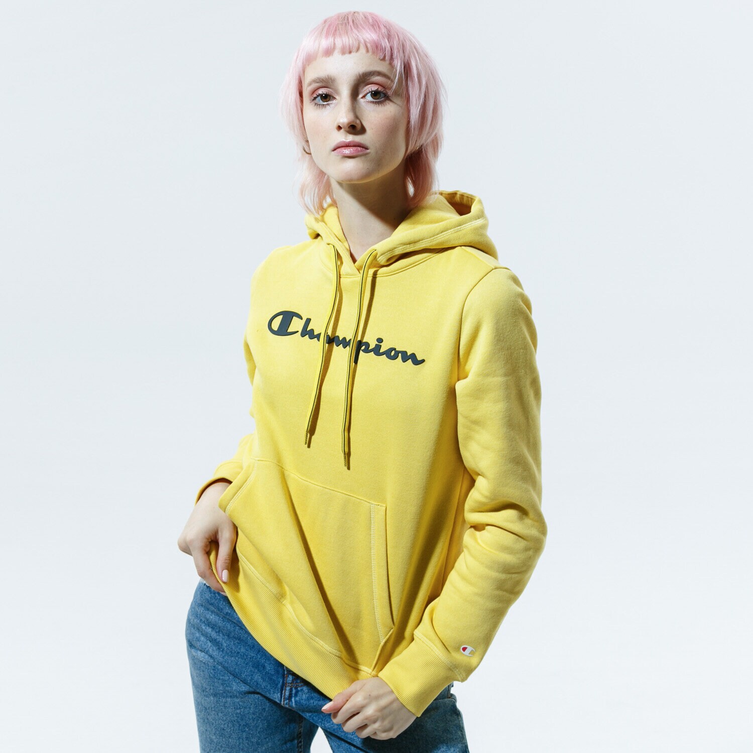 Bluza damska CHAMPION BLUZA Z KAPTUREM HOODED SWEATSHIRT 113207YS087 Neon różowy