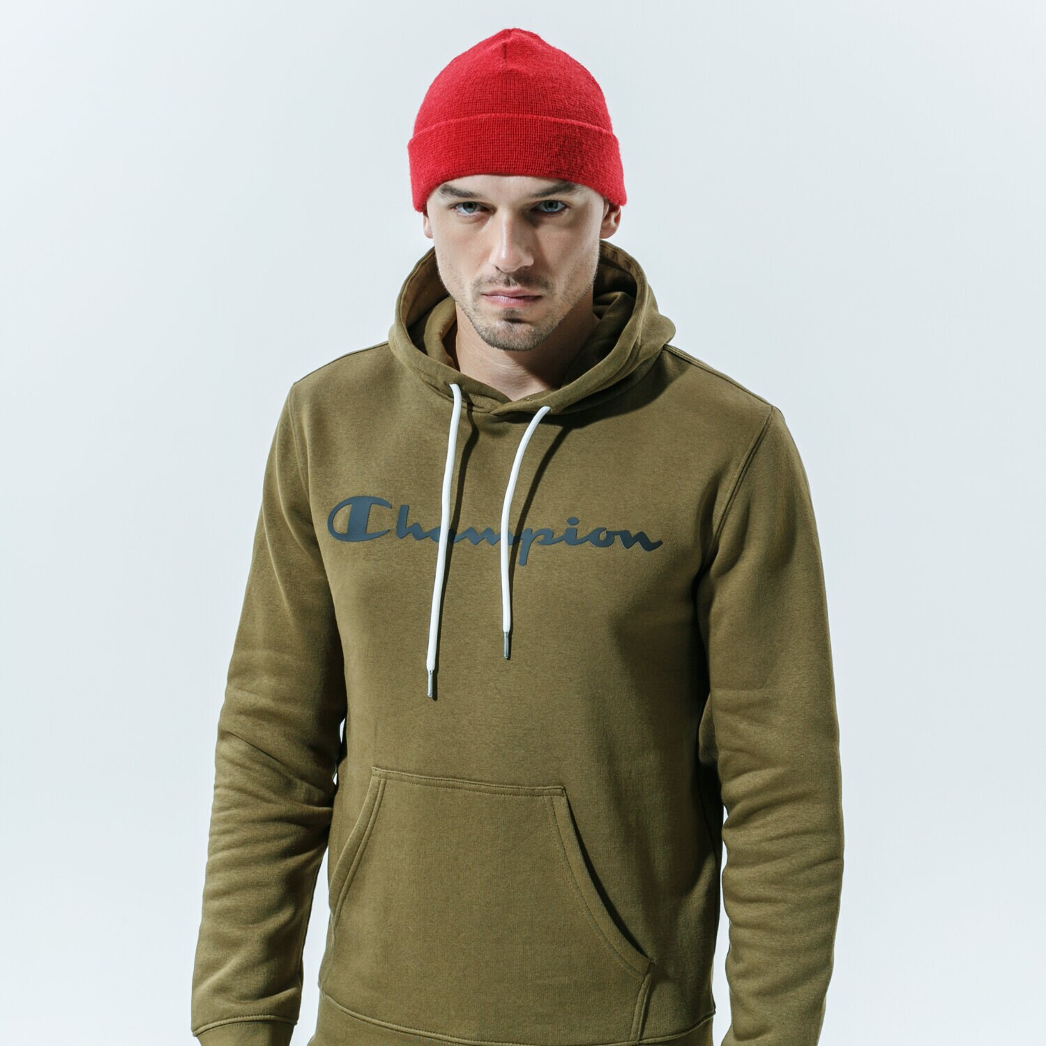 Bluza męska CHAMPION BLUZA Z KAPTUREM HOODED SWEATSHIRT 214743MS549 KHAKI