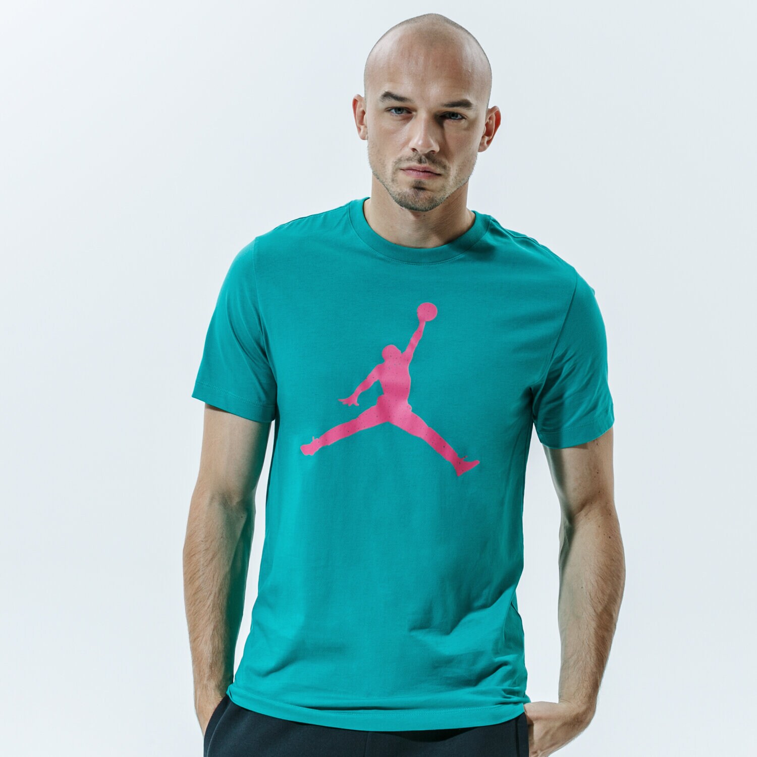 Koszulka, t-shirt sportowy męski JORDAN T-SHIRT JUMPMAN CZ6650-370 ZIELONY
