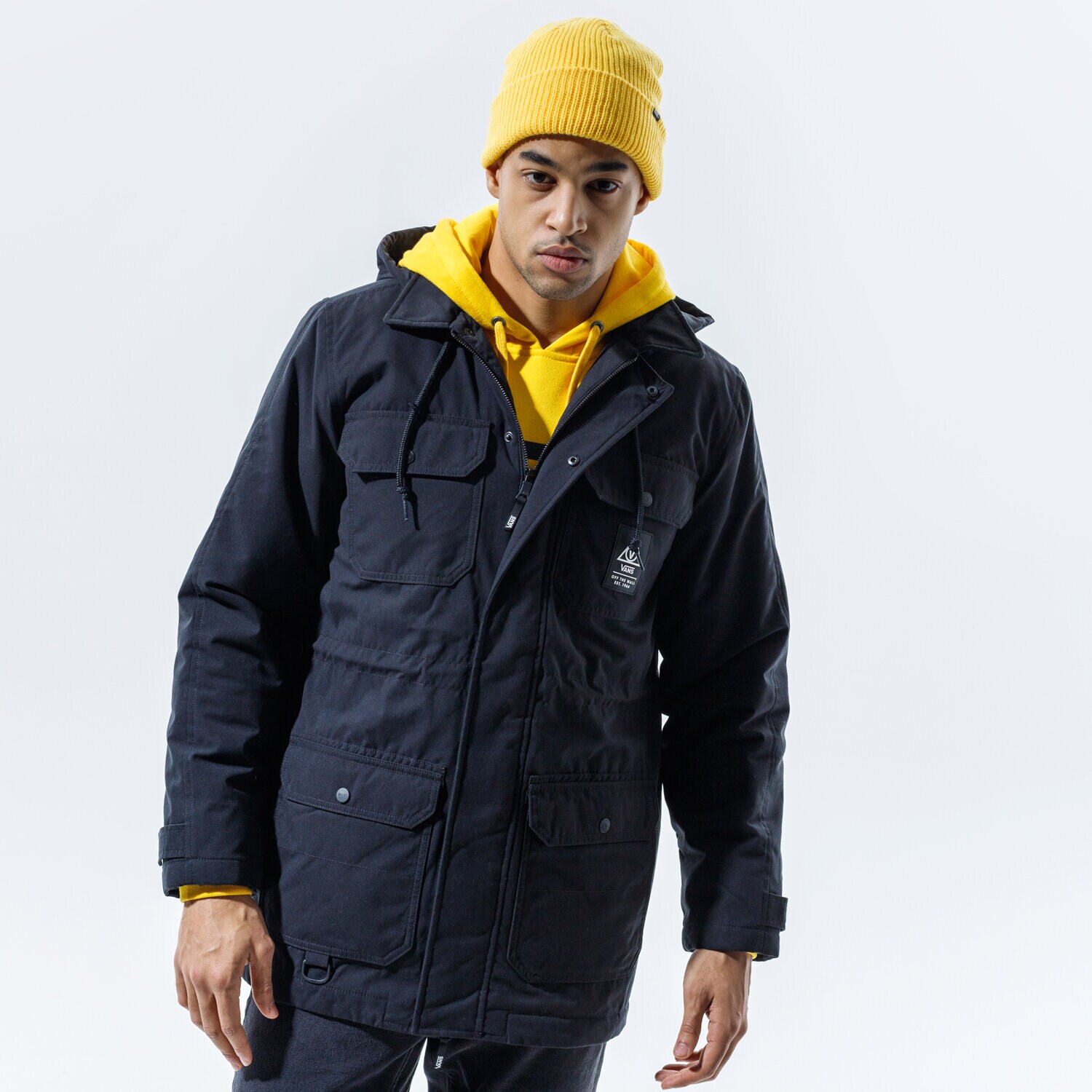 Kurtka zimowa męska VANS KURTKA ZIMOWA 66 SUPPLY LONG DRILL CHORE COAT MTE BLACK VN0A4S1PBLK1 CZARNY
