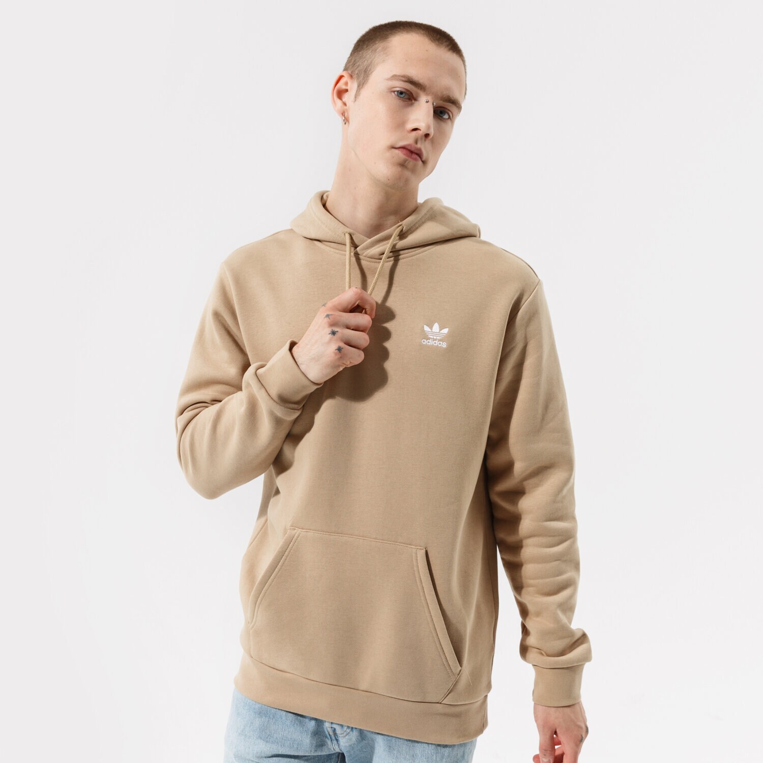 Bluza męska ADIDAS BLUZA Z KAPTUREM ESSENTIAL HOODY H34647 KHAKI