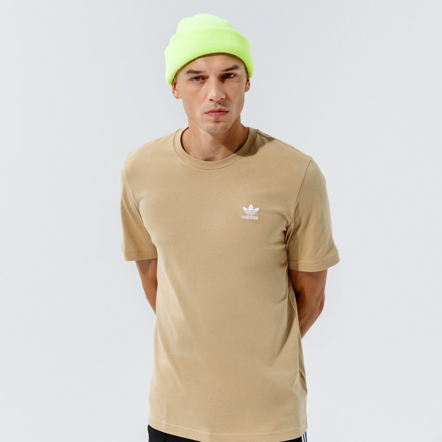 Koszulka, t-shirt sportowy męski ADIDAS T-SHIRT ESSENTIAL TEE H34634 KHAKI