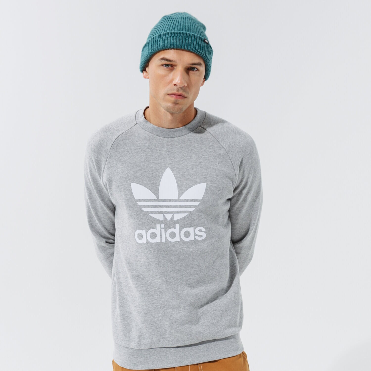 Bluza męska ADIDAS BLUZA TREFOIL CREW H06650 SZARY