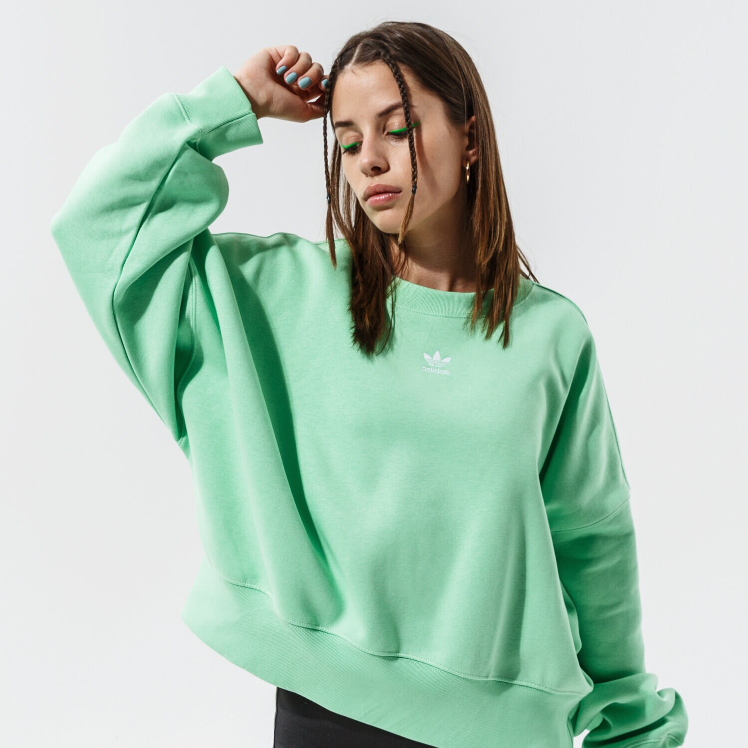 Bluza damska ADIDAS BLUZA SWEATSHIRT H06656 ZIELONY