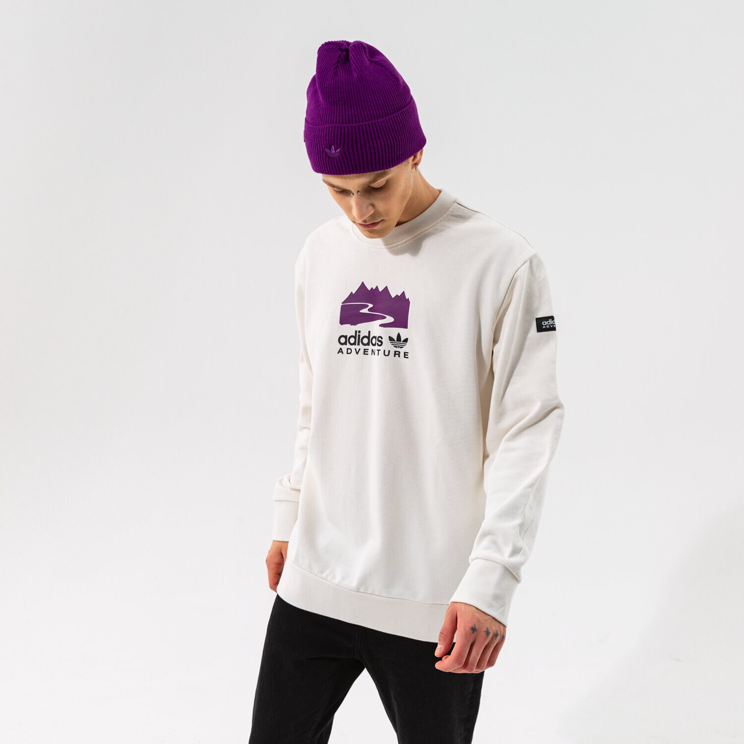 Bluza męska ADIDAS BLUZA SWEAT CREW H09108 BIAŁY