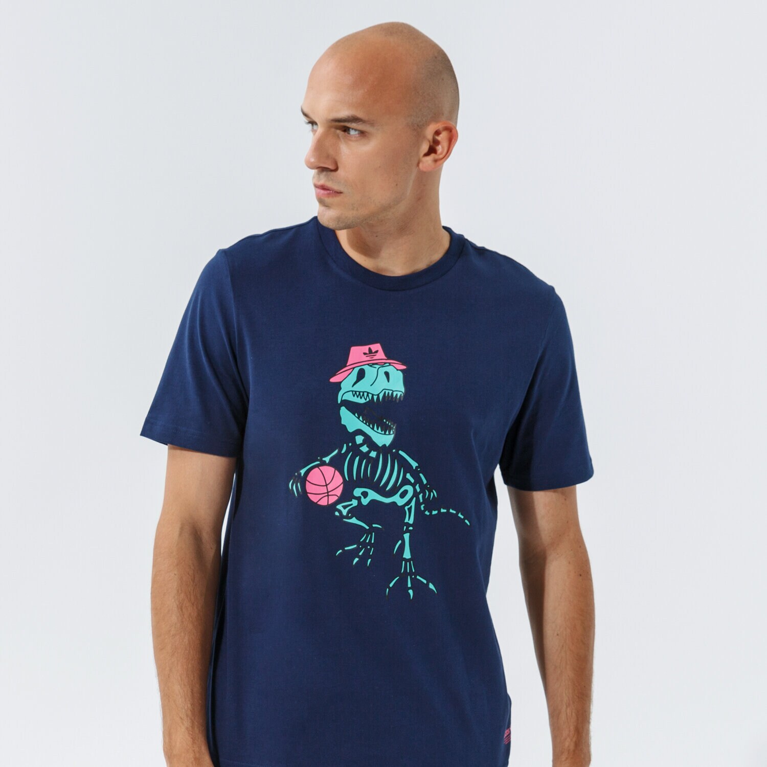 Koszulka, t-shirt sportowy męski ADIDAS T-SHIRT 5 DINO TEE H13455 GRANATOWY