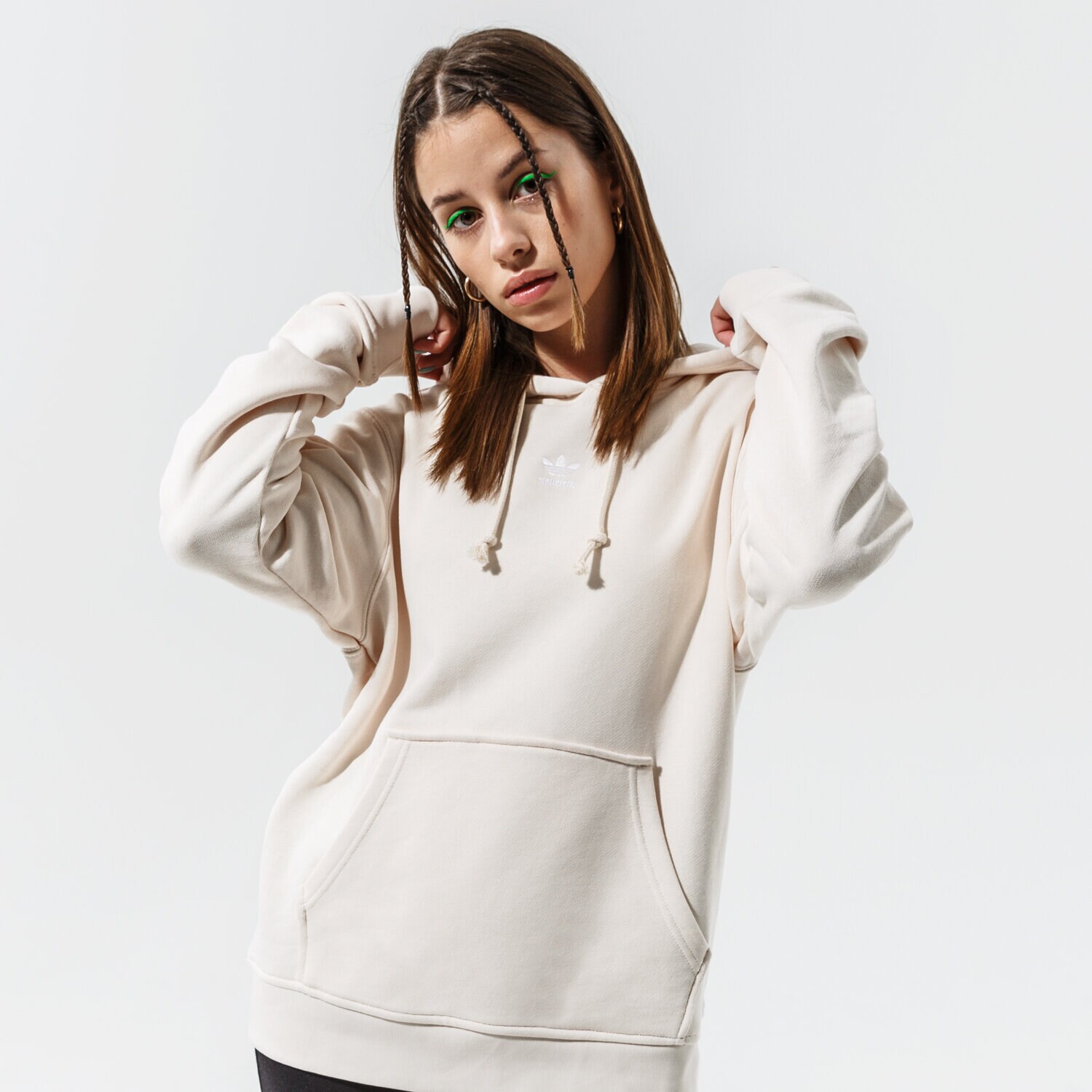 Bluza damska ADIDAS BLUZA Z KAPTUREM ESSENTIAL HOODIE H06618 BEŻOWY