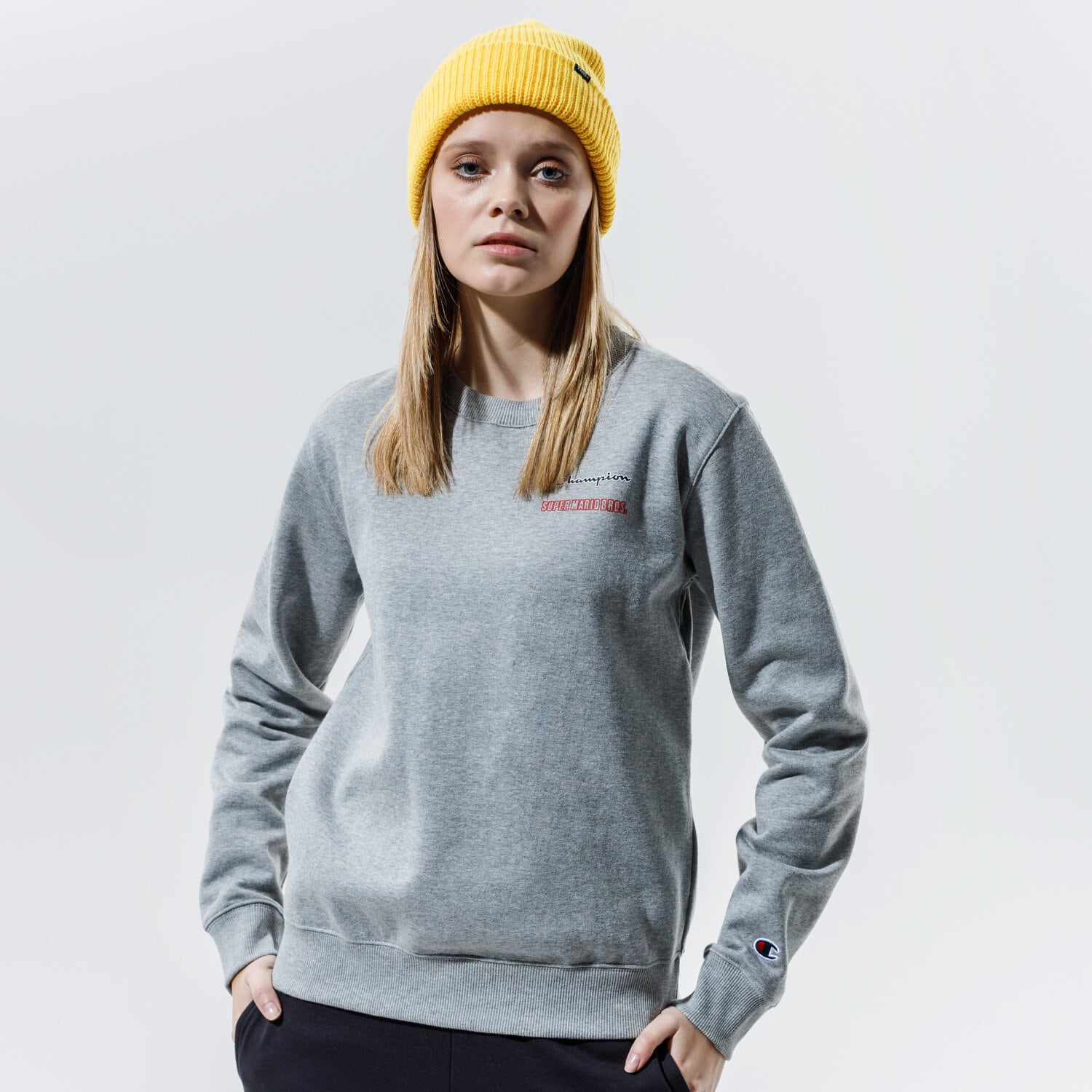 Bluza damska CHAMPION BLUZA CREWNECK SWEATSHIRT 114712EM006 SZARY