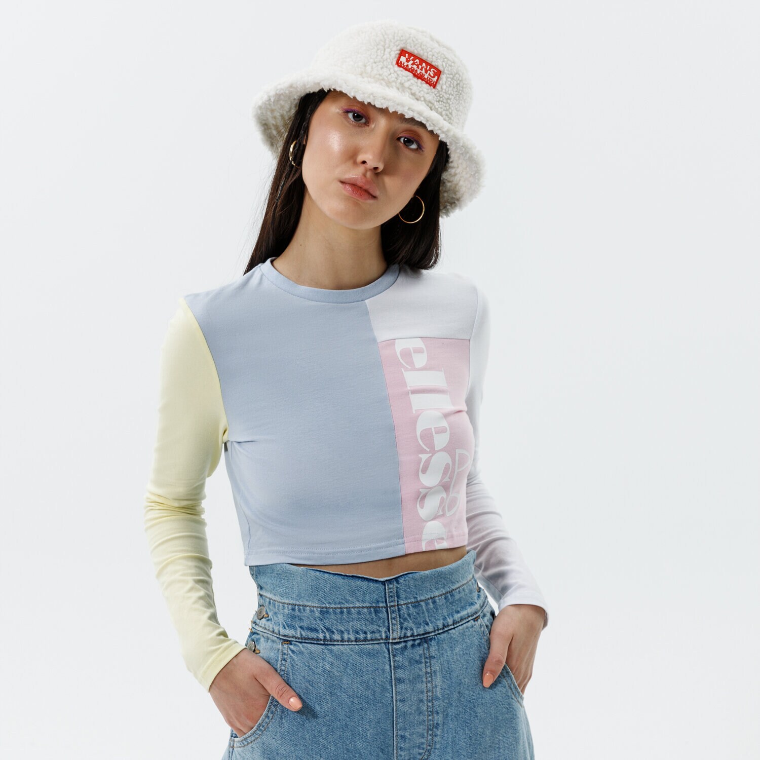 Koszulka, t-shirt damski ELLESSE T-SHIRT POMERIGGIO LS CROP T-SHIRT MLT SGJ11879940 MULTICOLOR