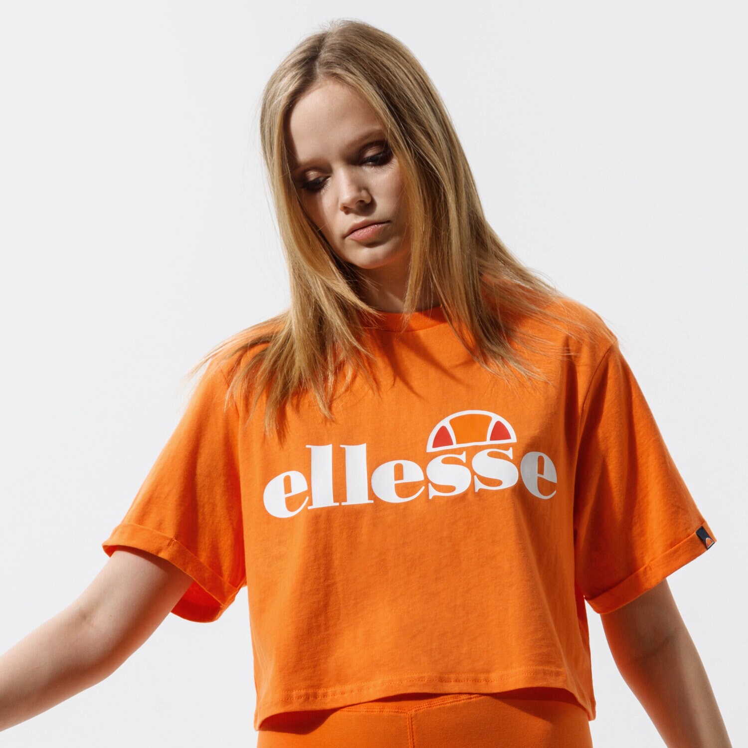 Koszulka, t-shirt damski ELLESSE T-SHIRT ALBERTA CROPPED TEE ORNG SGI04484704 POMARAŃCZOWY