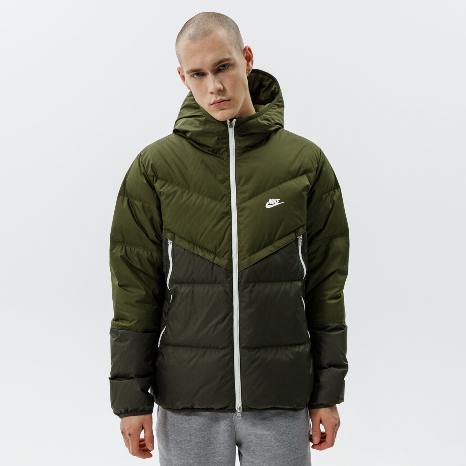 Kurtka zimowa męska NIKE KURTKA ZIMOWA M NSW SF WINDRUNNER HD JKT DD6795-326 KHAKI