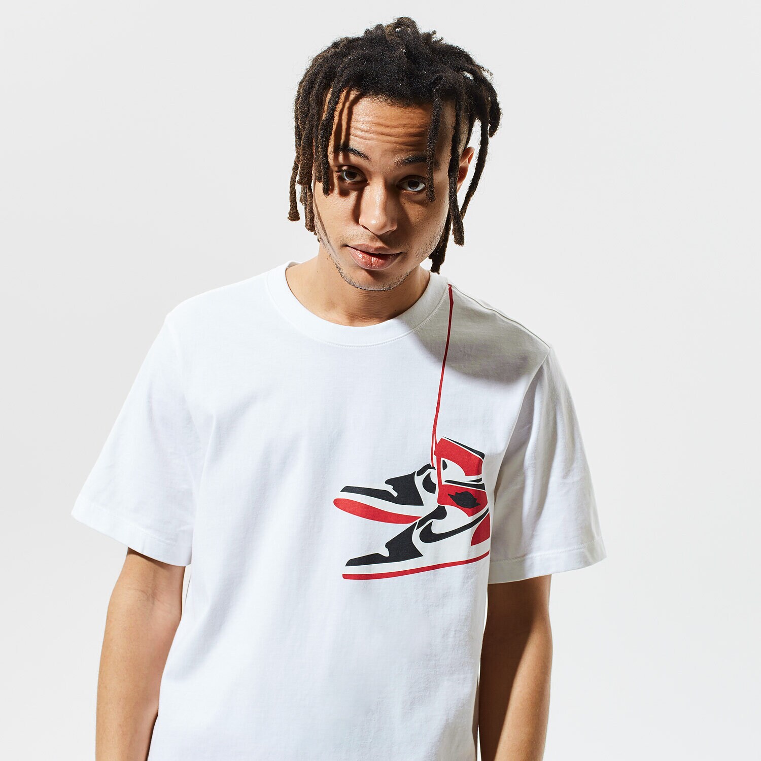 Koszulka, t-shirt sportowy męski JORDAN T-SHIRT AJ1 SHOE CZ0432-100 BIAŁY