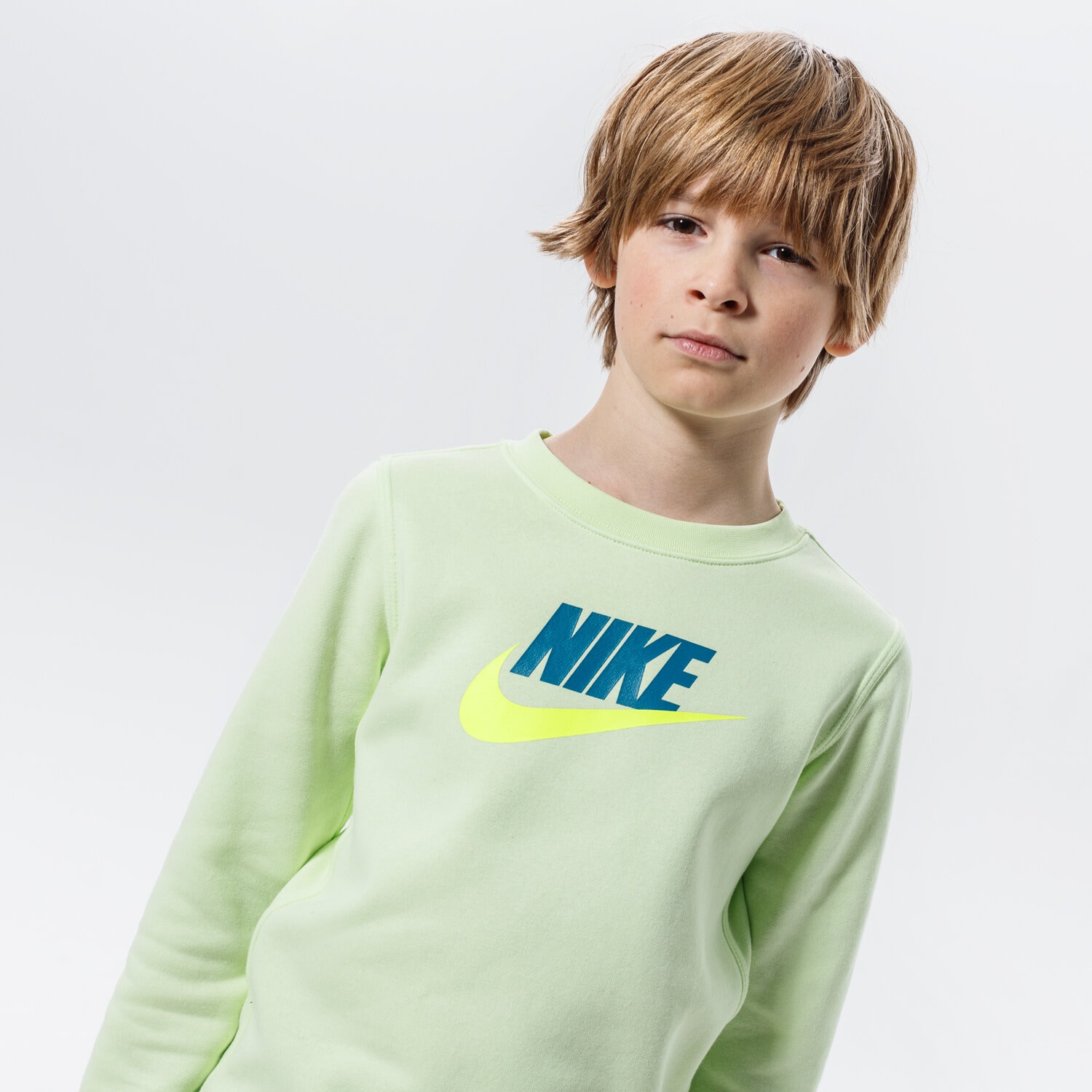Sportowa bluza dziecięca NIKE BLUZA SPORTSWEAR CLUB FLEECE BOY CV9297-383 ZIELONY