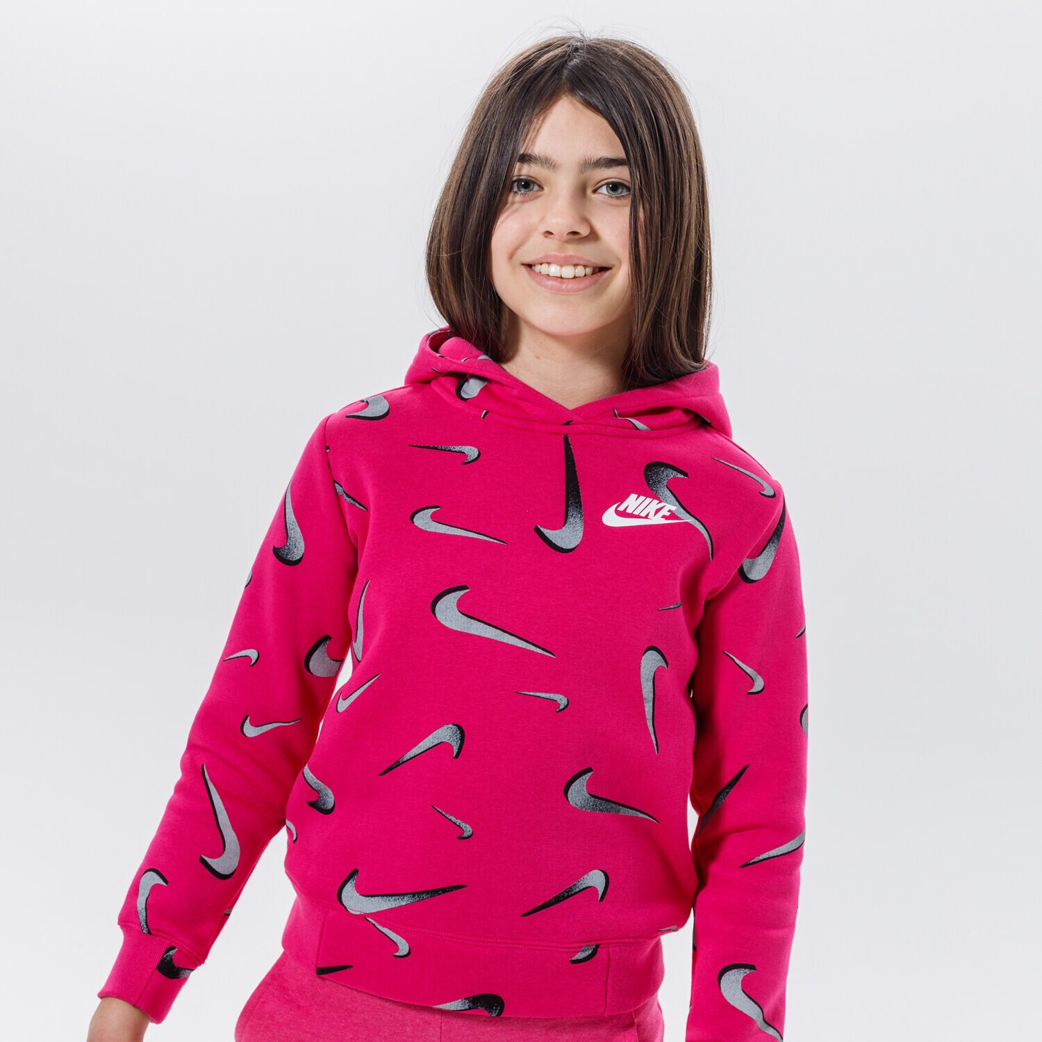 Sportowa bluza dziecięca NIKE BLUZA Z KAPTUREM SPORTSWEAR GIRL DC3429-675 RÓŻOWY