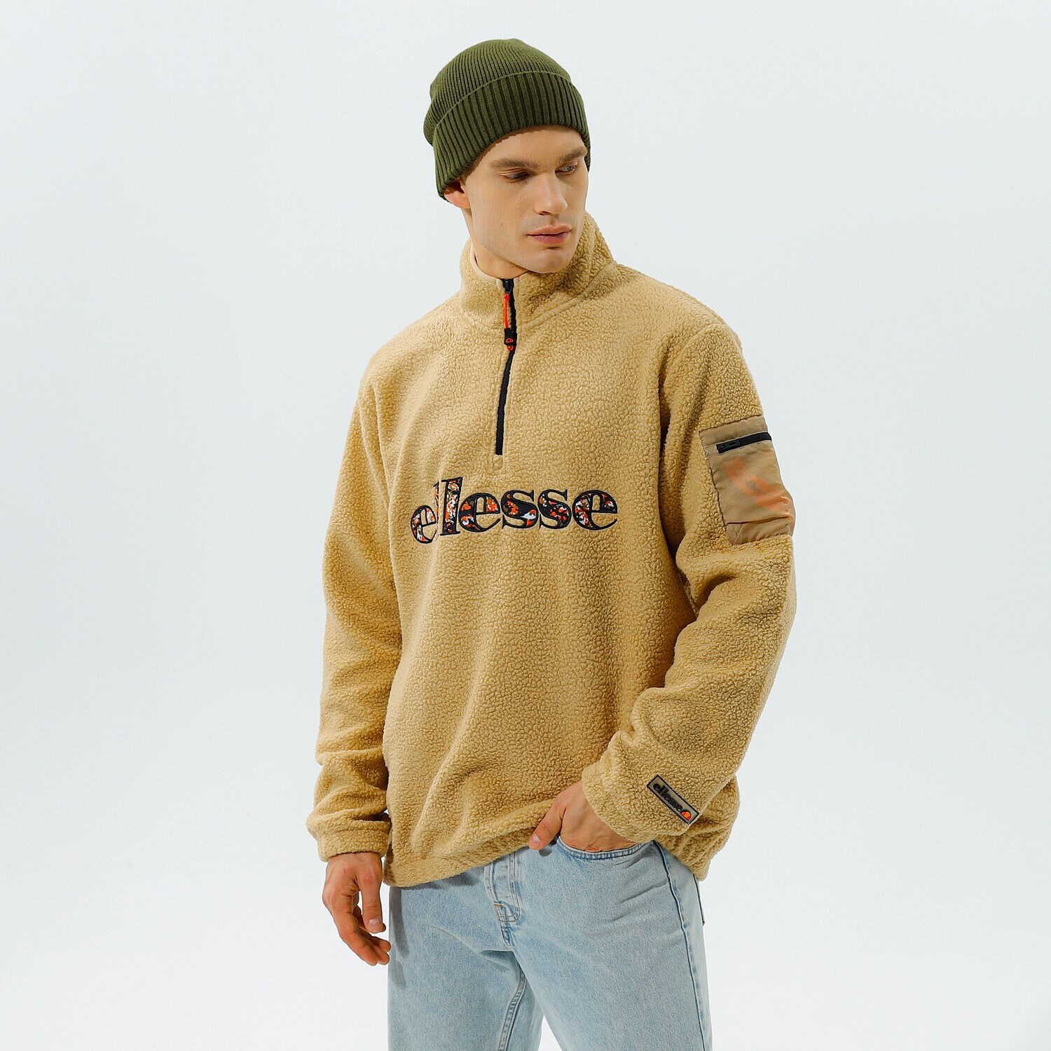 Bluza męska ELLESSE POLAR TRAVESTIMENTO 1/2 ZIP TOP BEIGE SHK12447214 BEŻOWY