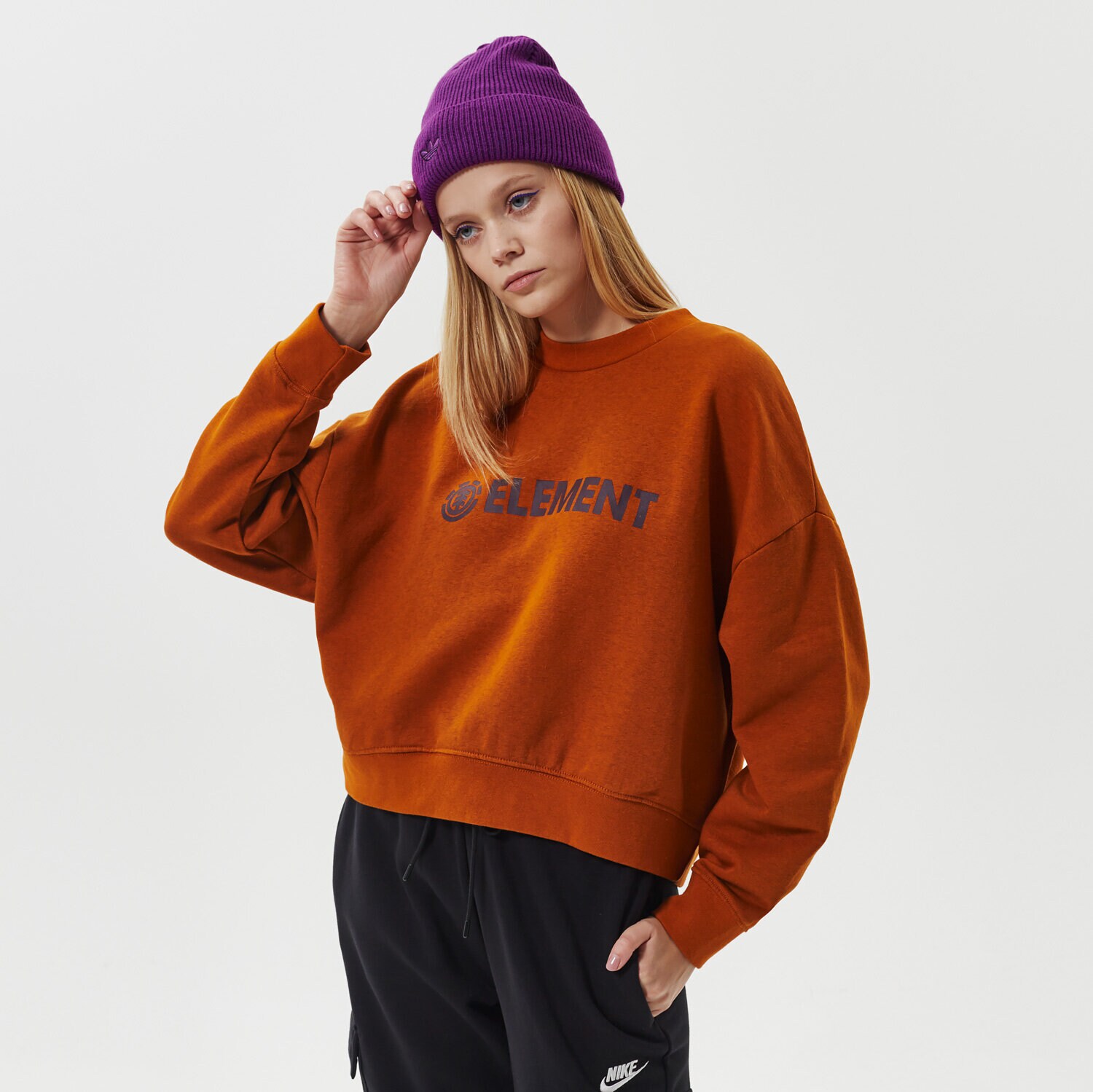 Bluza damska ELEMENT BLUZA LOGIC CREW W Z3CRB23700 BRĄZOWY