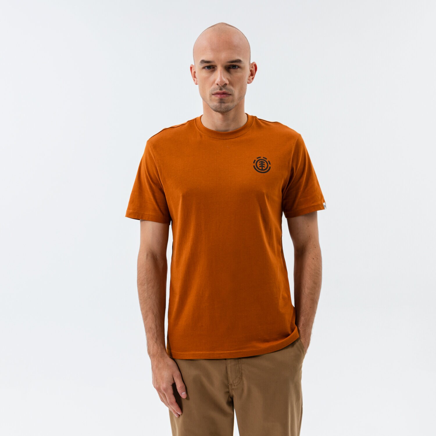 Koszulka, t-shirt sportowy męski ELEMENT T-SHIRT GOLETTA SS Z1SSP83700 BRĄZOWY