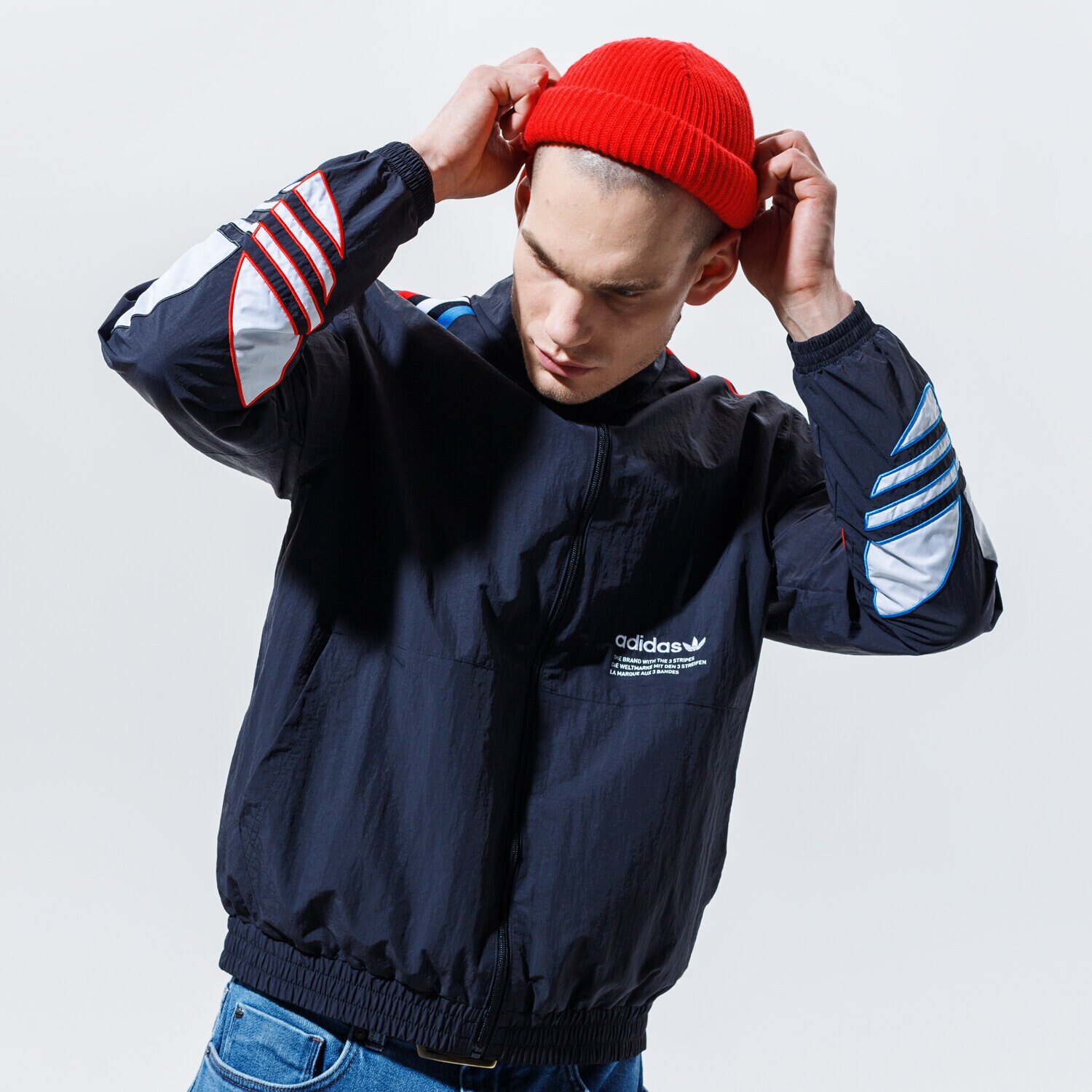 Kurtka wiosenna / jesienna męska ADIDAS KURTKA ROZPINANA TRICOL TT GN3582 CZARNY