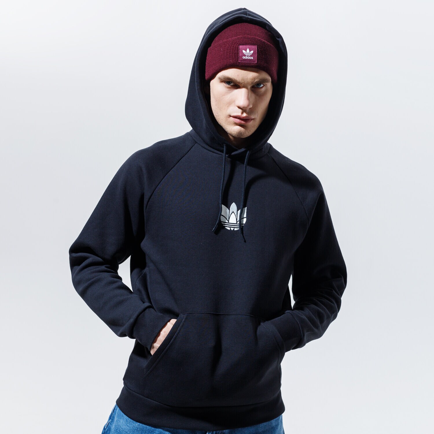 Bluza męska ADIDAS BLUZA Z KAPTUREM 3D TREFOIL HOOD GN3555 CZARNY