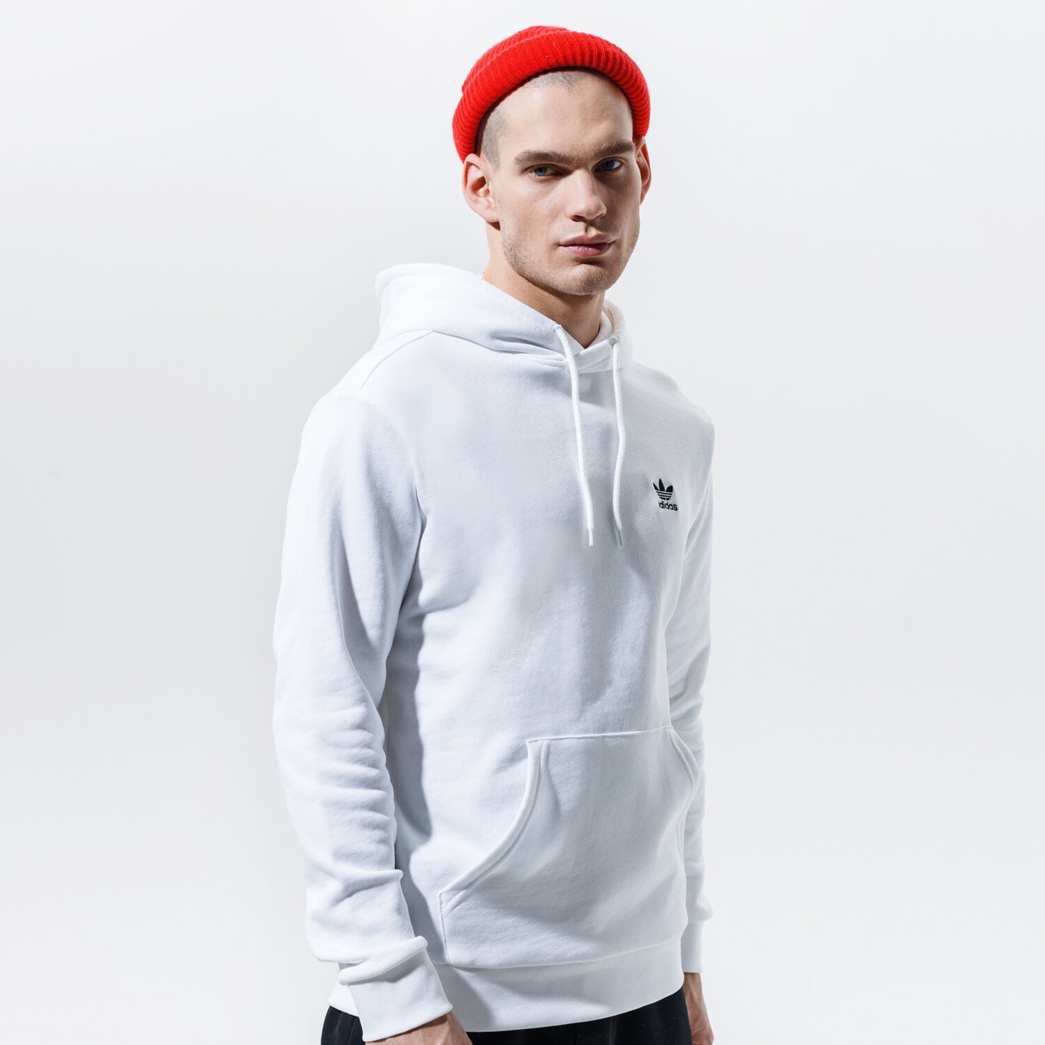 Bluza męska ADIDAS BLUZA Z KAPTUREM ESSENTIAL HOODY GP0931 BIAŁY