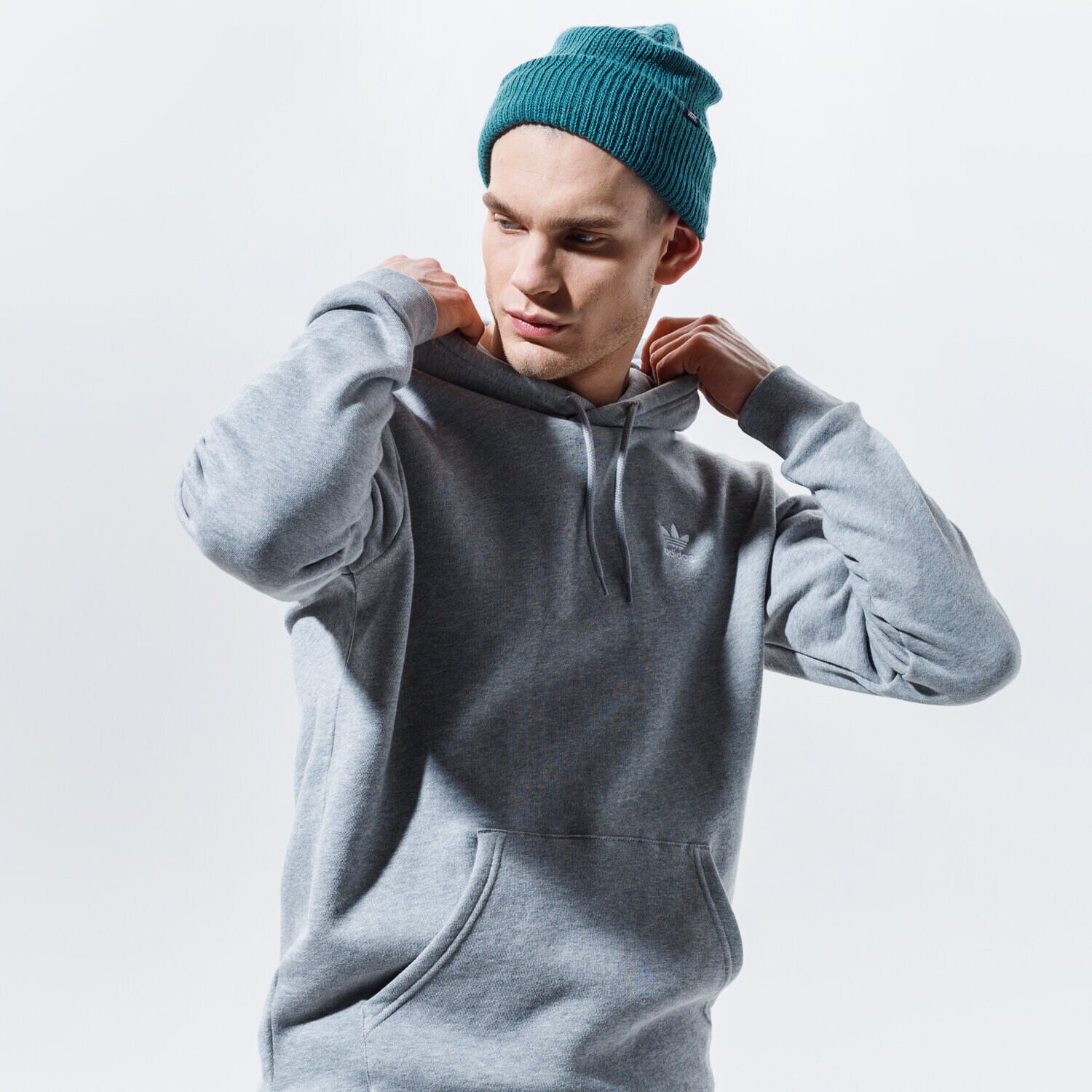 Bluza męska ADIDAS BLUZA Z KAPTUREM ESSENTIAL HOODY FM9958 SZARY