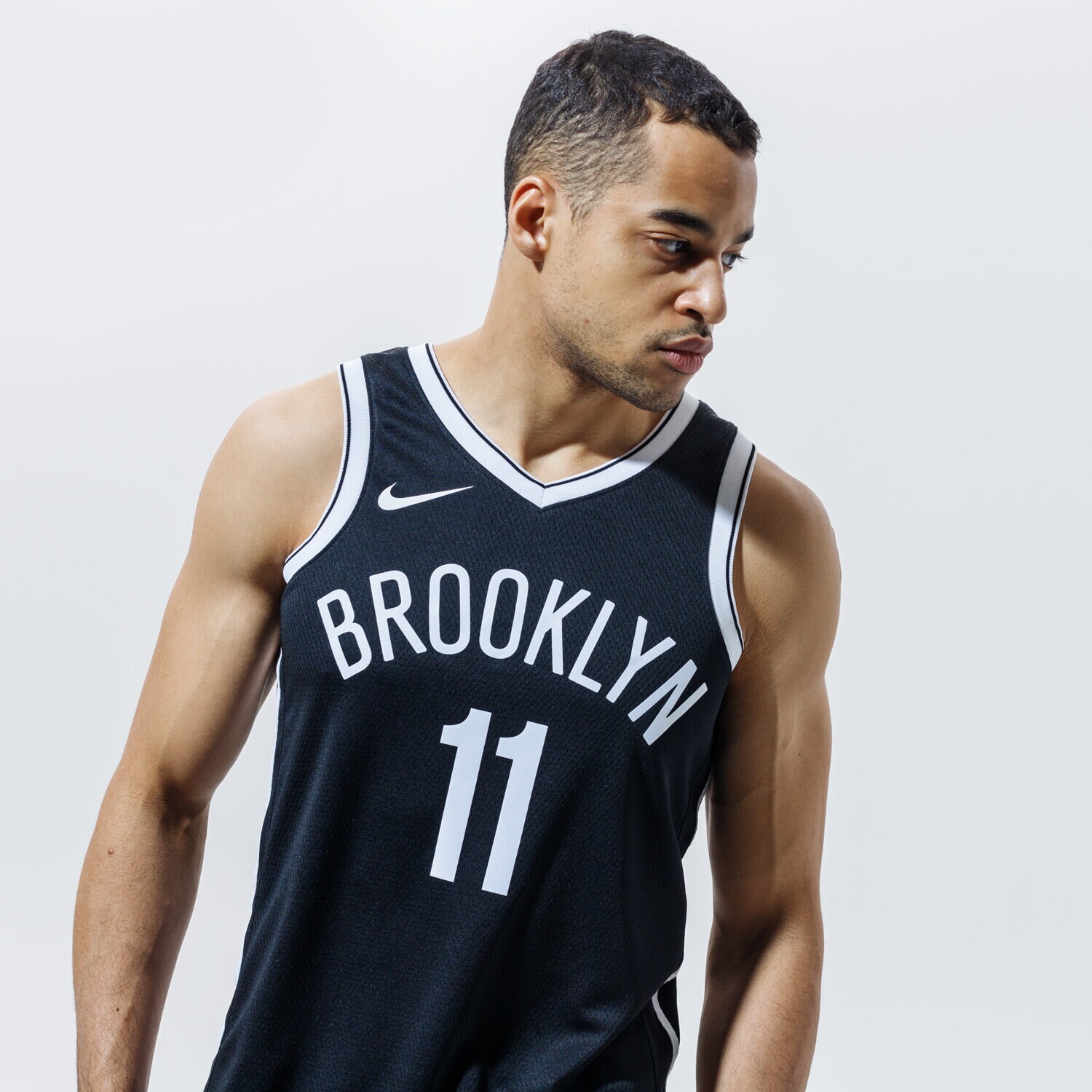 Koszulka, t-shirt sportowy męski NIKE TANK BROOKLYN NETS IRVING SWINGMAN ICON 2020 NBA CW3658-015 CZARNY