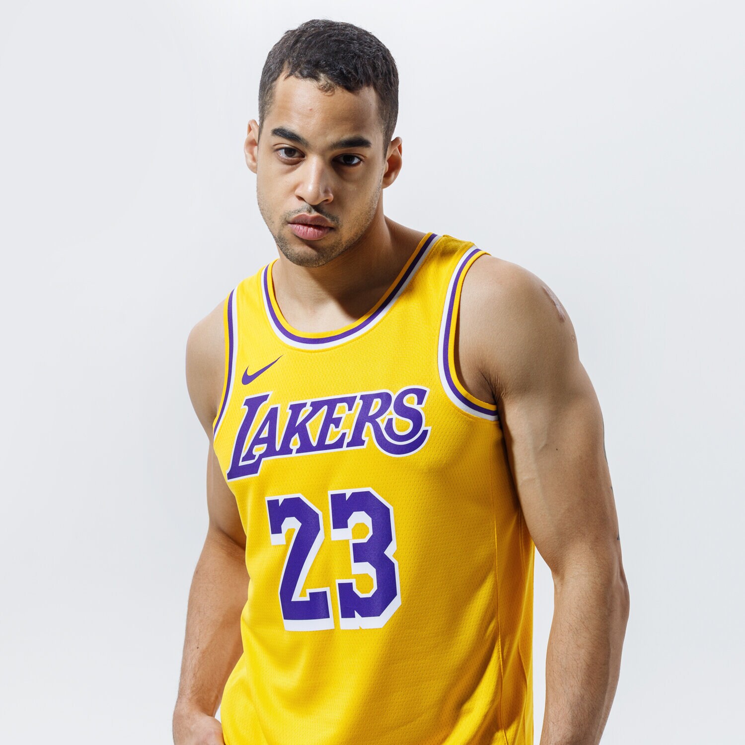 Koszulka, t-shirt sportowy męski JORDAN TANK LAKERS JAMES SWINGMAN ICON 2020 NBA CW3669-734 ŻÓŁTY