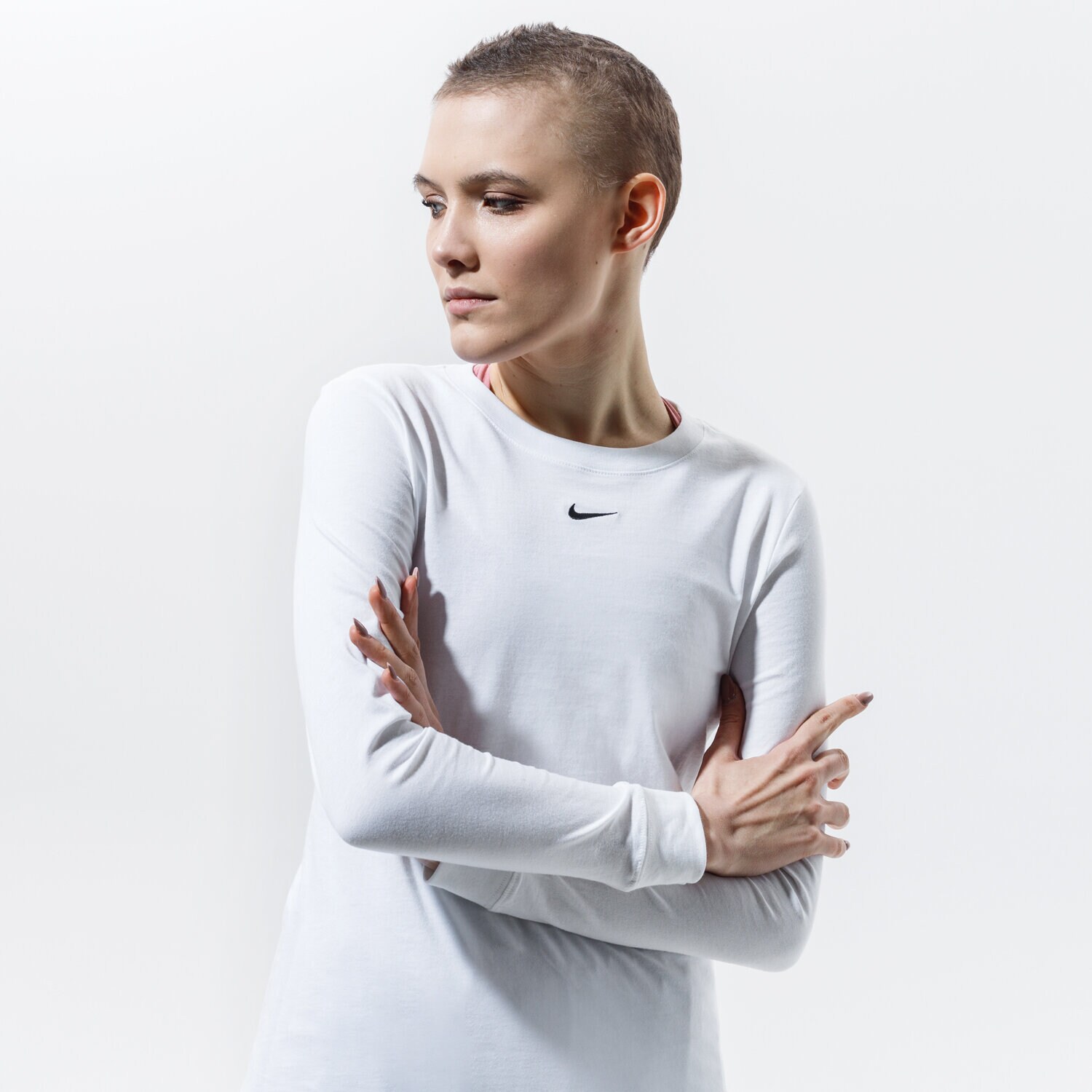 Koszulka, t-shirt damski NIKE T-SHIRT W NSW TEE ESSNTL LS LBR DC9833-100 BIAŁY