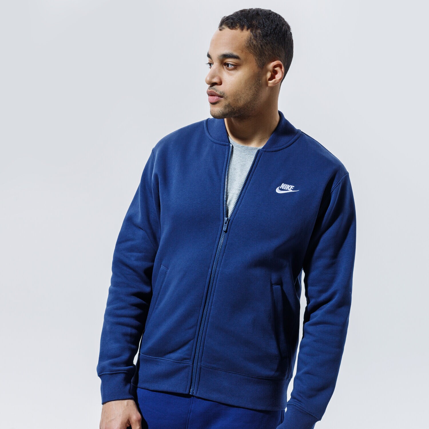 Bluza męska NIKE BLUZA ROZPINANA SPORTSWEAR CLUB FLEECE BV2686-411 GRANATOWY