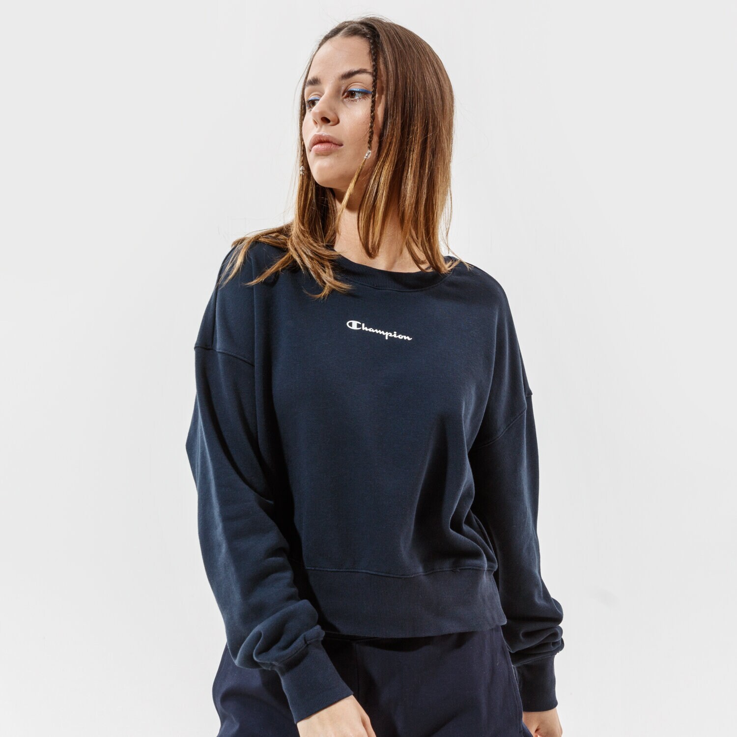 Bluza damska CHAMPION BLUZA CREWNECK SWEATSHIRT 112588BS501 GRANATOWY