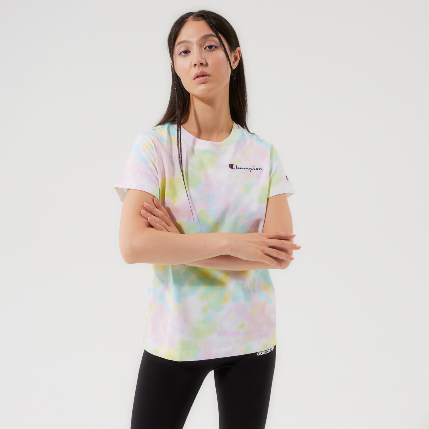 Koszulka, t-shirt damski CHAMPION T-SHIRT CREWNECK T-SHIRT 113939WL002 MULTICOLOR