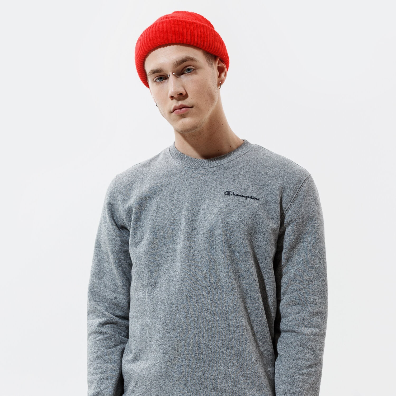 Bluza męska CHAMPION BLUZA CREWNECK SWEATSHIRT 214151EM524 SZARY