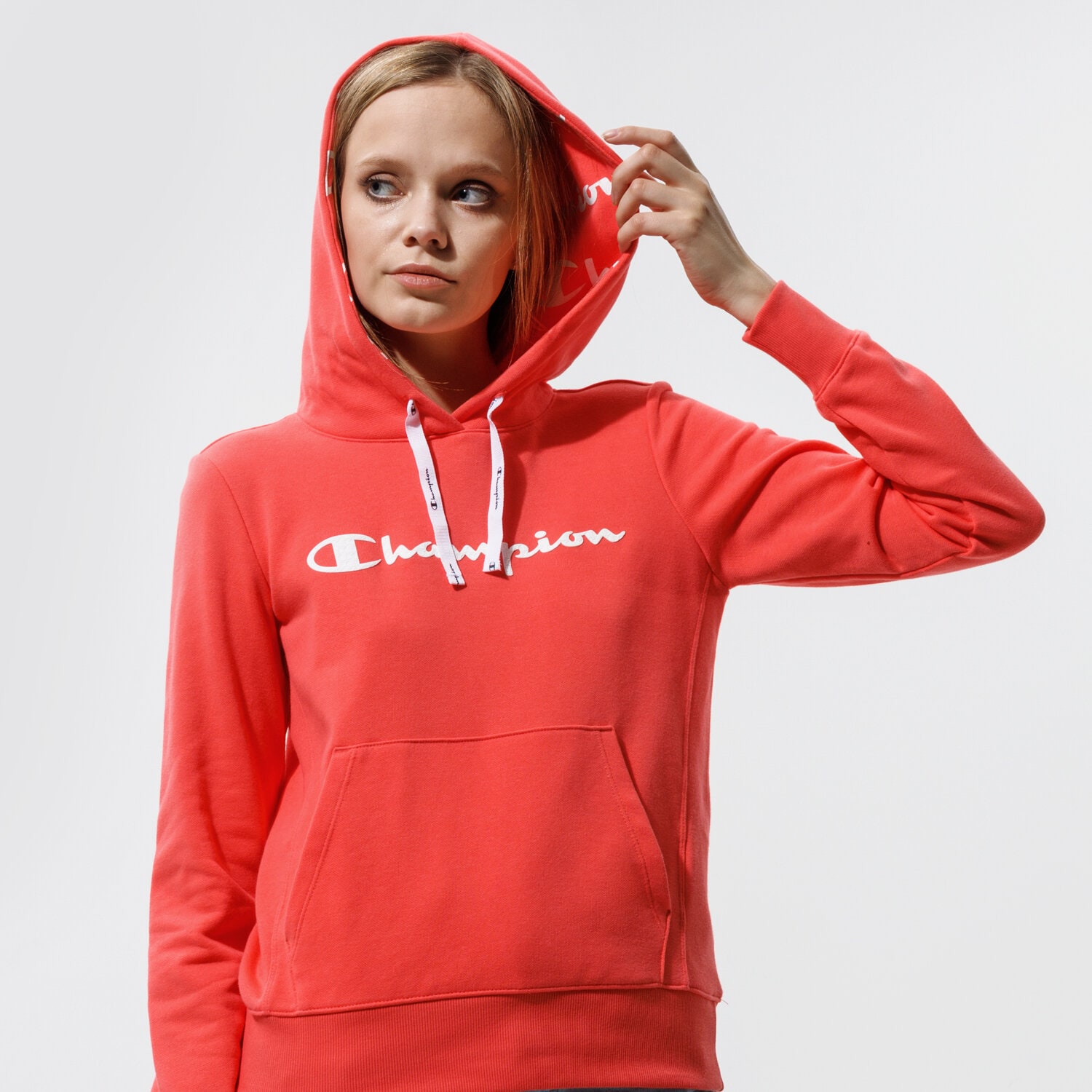 Bluza damska CHAMPION BLUZA Z KAPTUREM HOODED SWEATSHIRT 112580PS004 KORALOWY