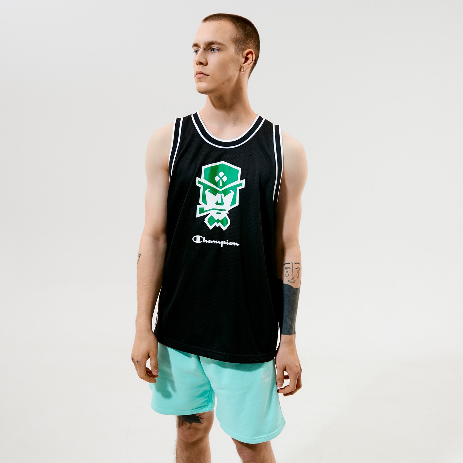 Koszulka, t-shirt sportowy męski CHAMPION T-SHIRT TANK TOP 215015KK001 CZARNY